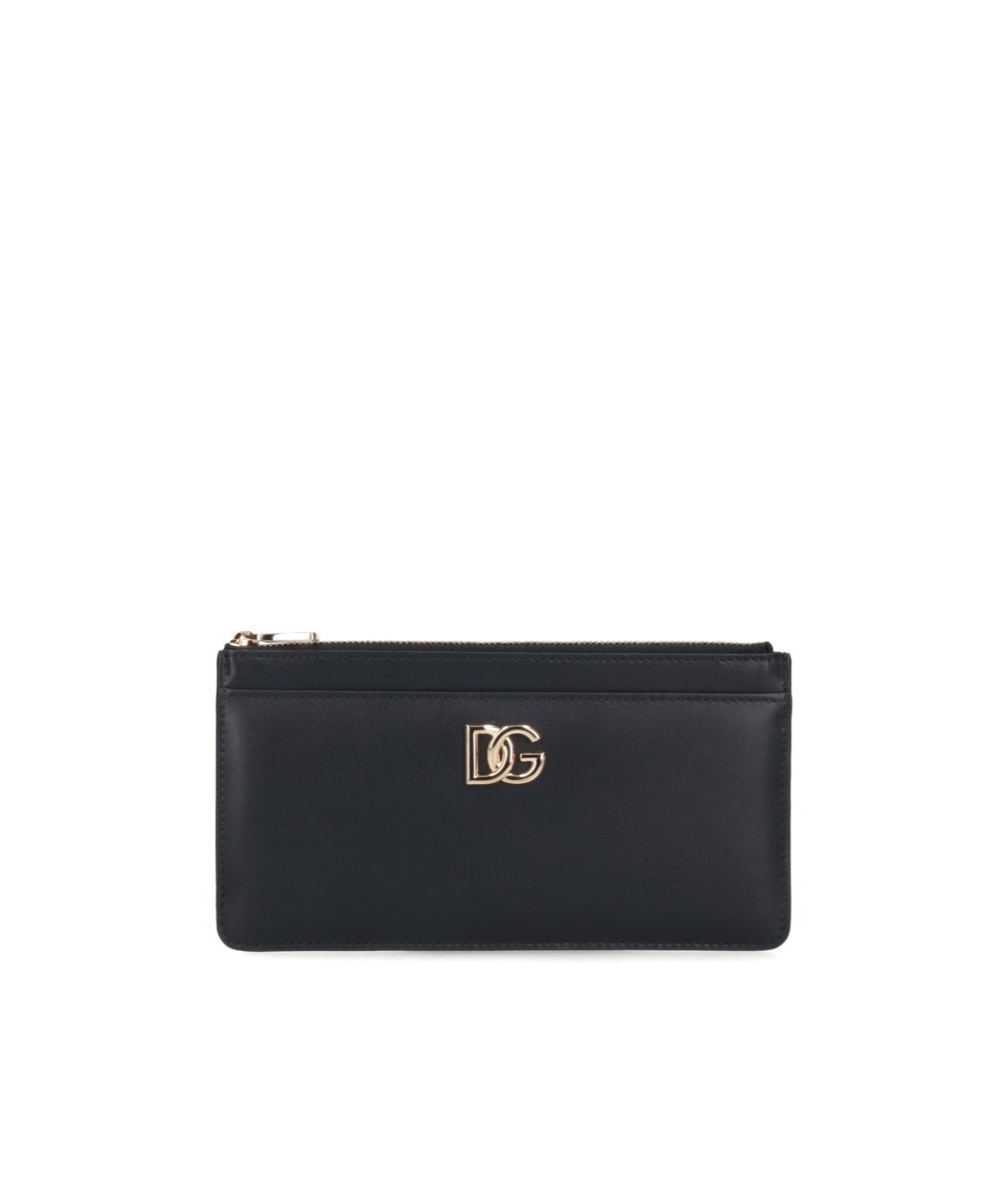 Dolce & Gabbana Logo-plaque Leather Wallet In Black
