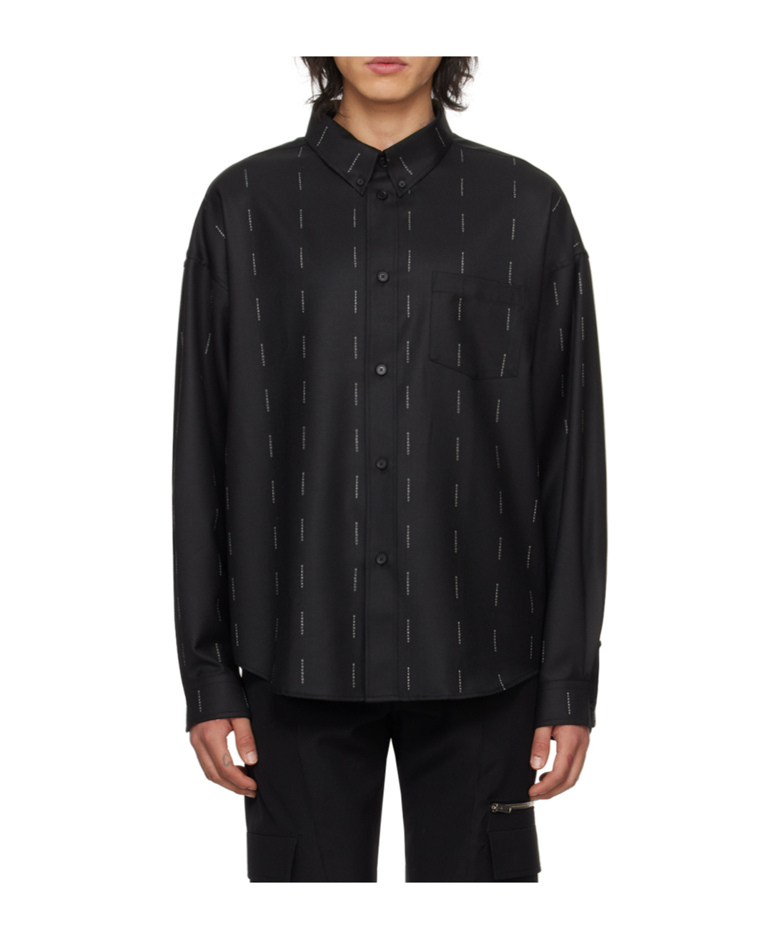 Givenchy Logo Pattern Detail Shirt In Black