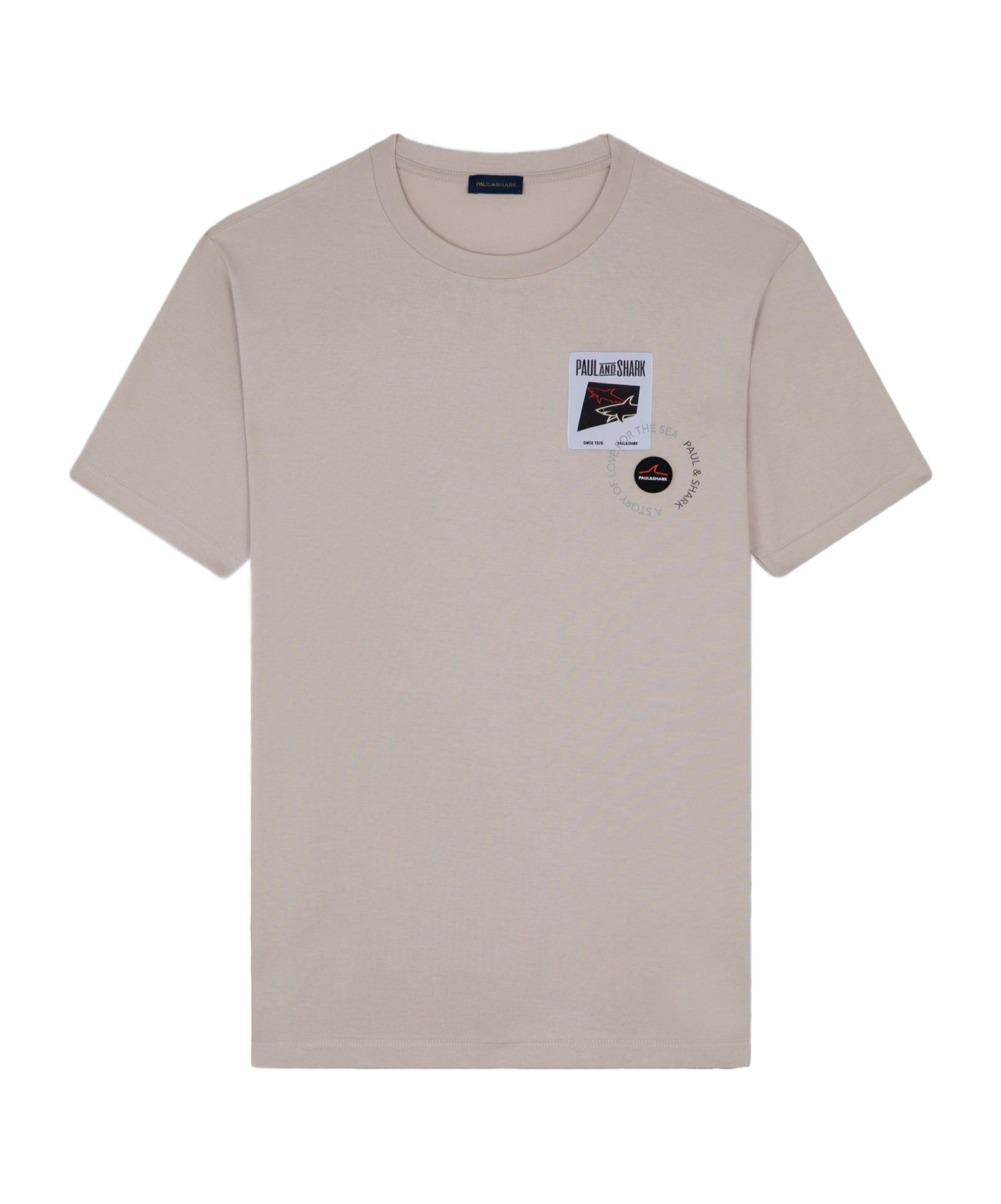 Shop Paul & Shark Logo-patch Cotton T-shirt In Nude