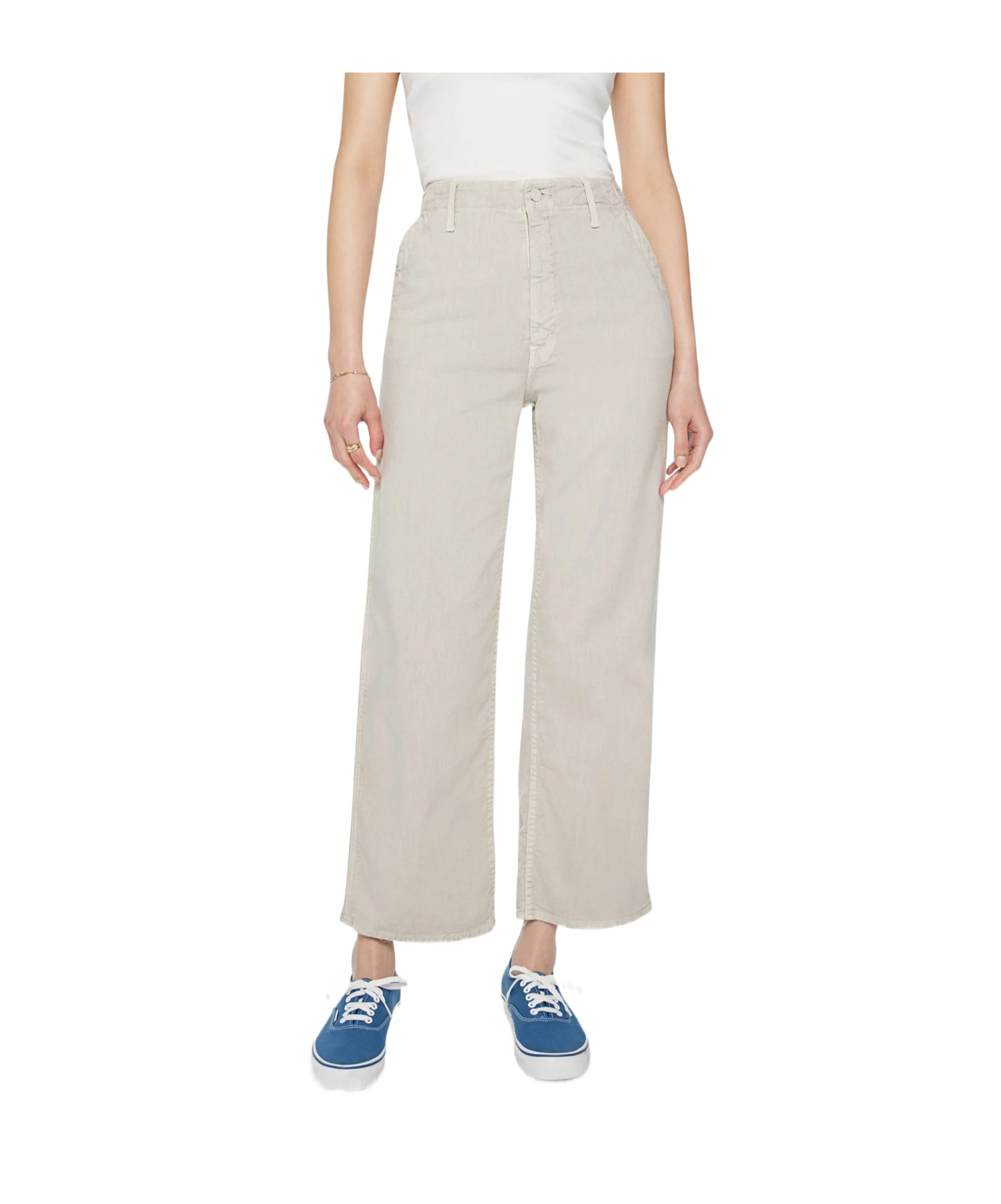 Mother The Major Zip Ankle Oat Oatmeal Pants In White