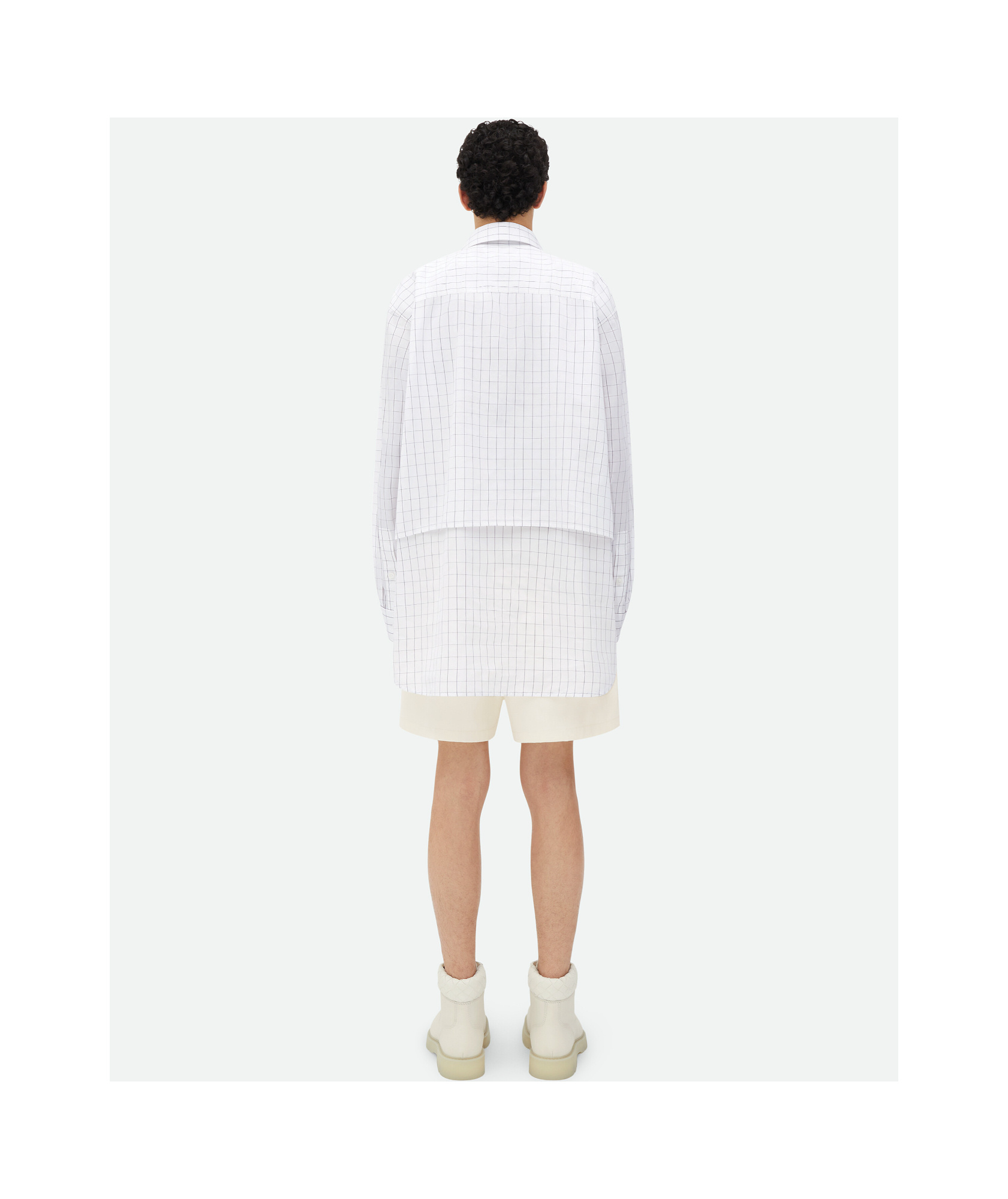 Bottega Veneta Check-pattern Layered Shirt In White