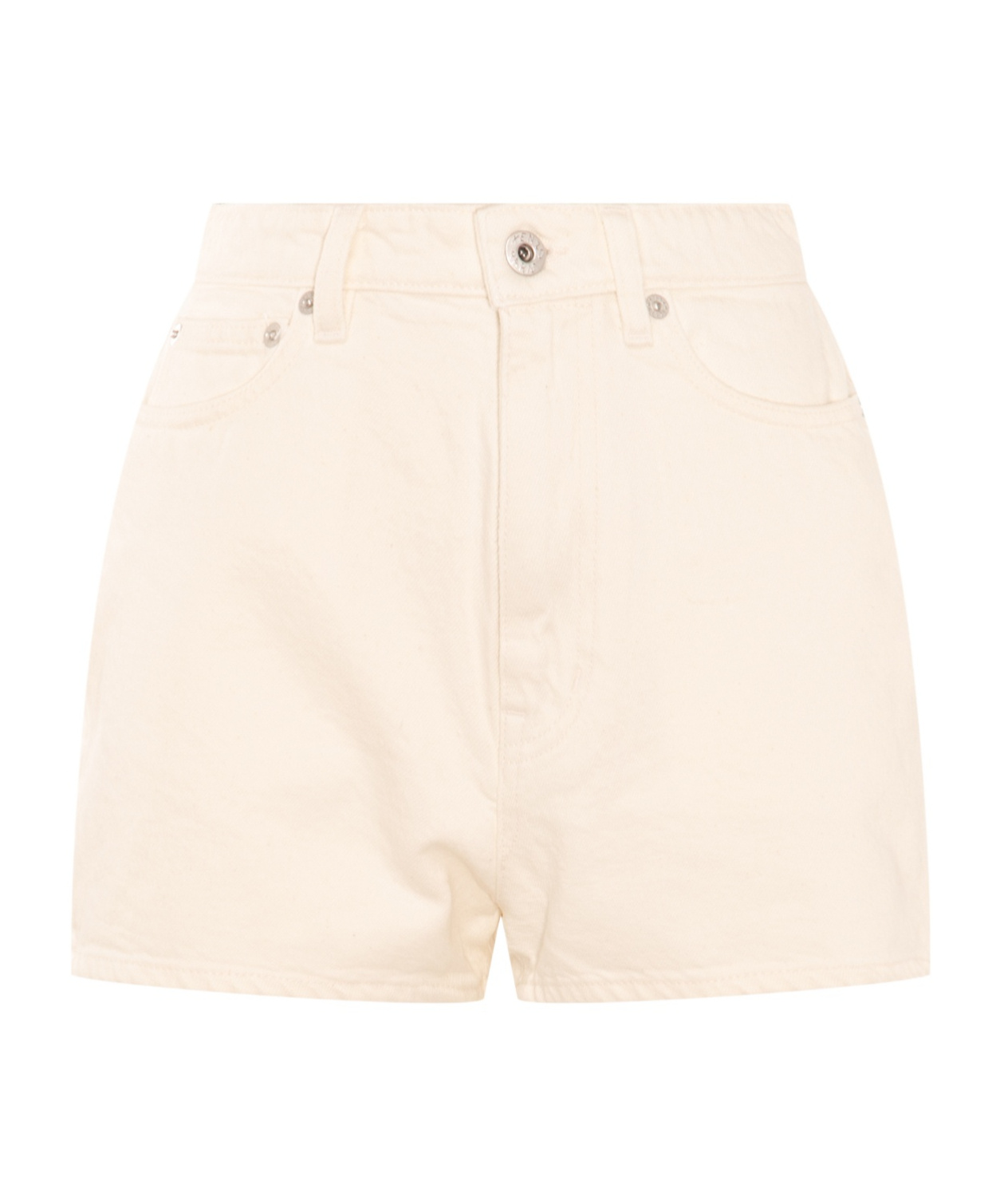 Kenzo Denim Shorts With Belt Loops And Pockets In White