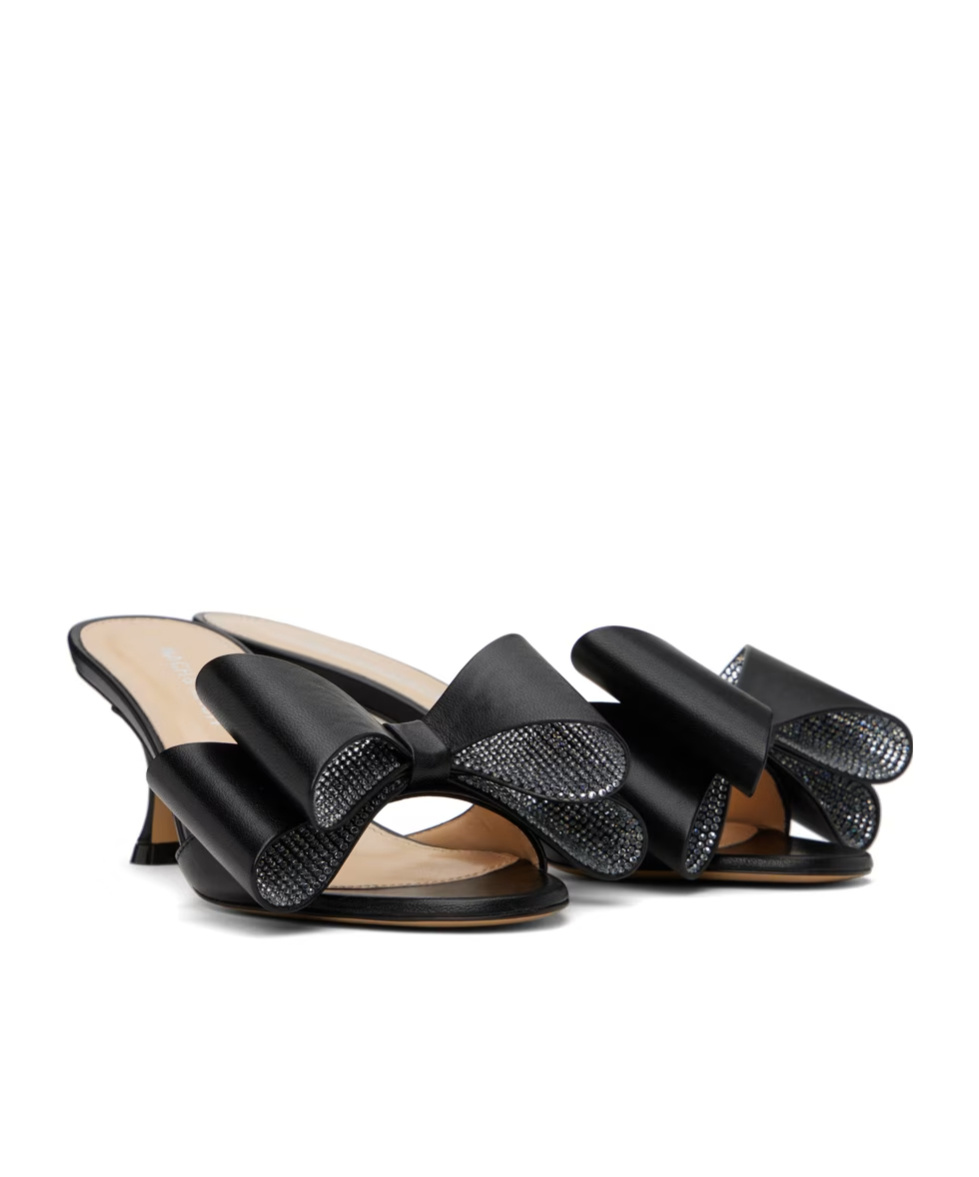 Mach&mach Bow-embellished Leather Mules In Black