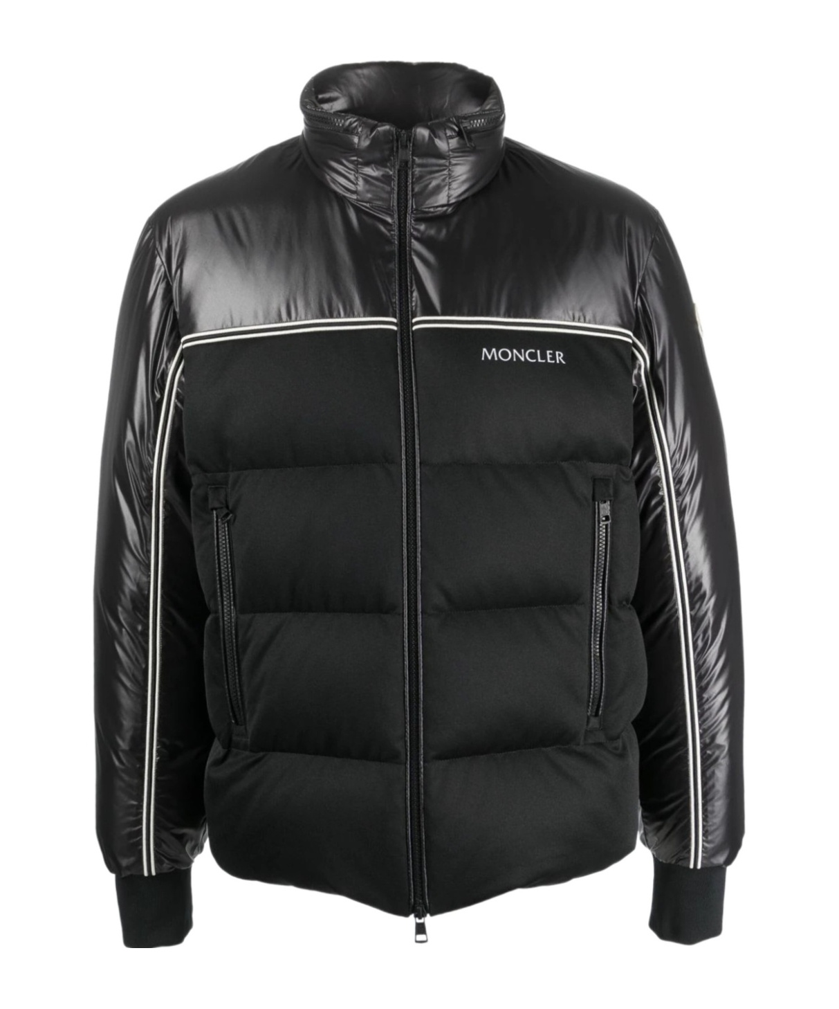 Moncler High-neck Goose-down Jacket In Black