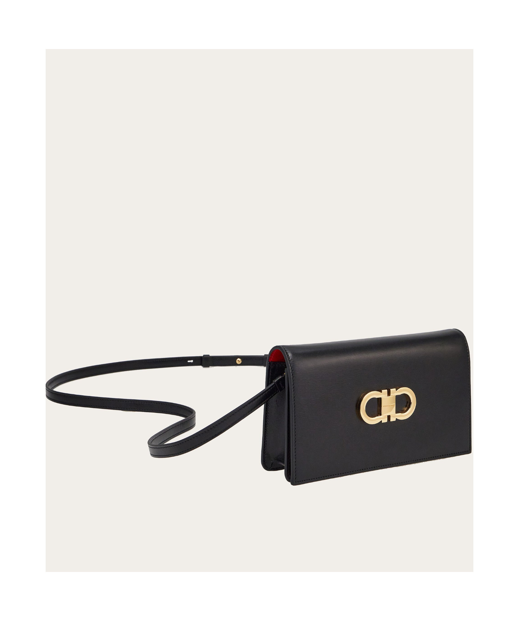 Ferragamo Women Gancini Leather Mini Bag In Black