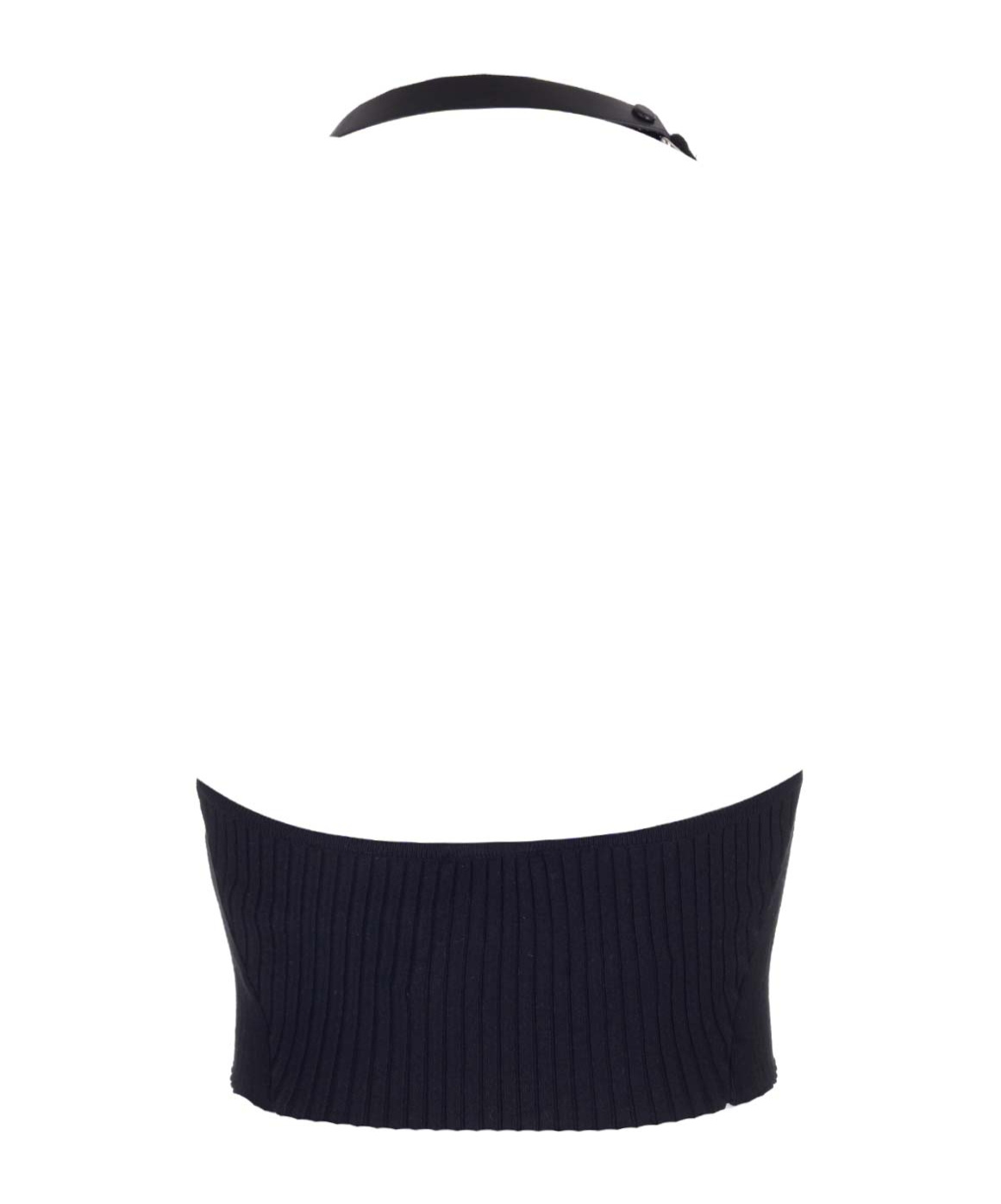 Courrèges Ribbed Tank Top With Buckle In Black