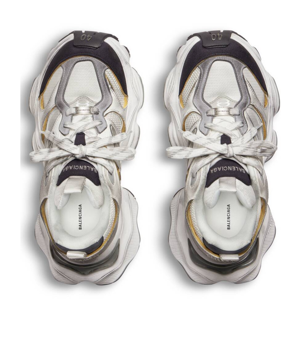 Shop Balenciaga Women's Cargo Trainers In White/grey In Gray
