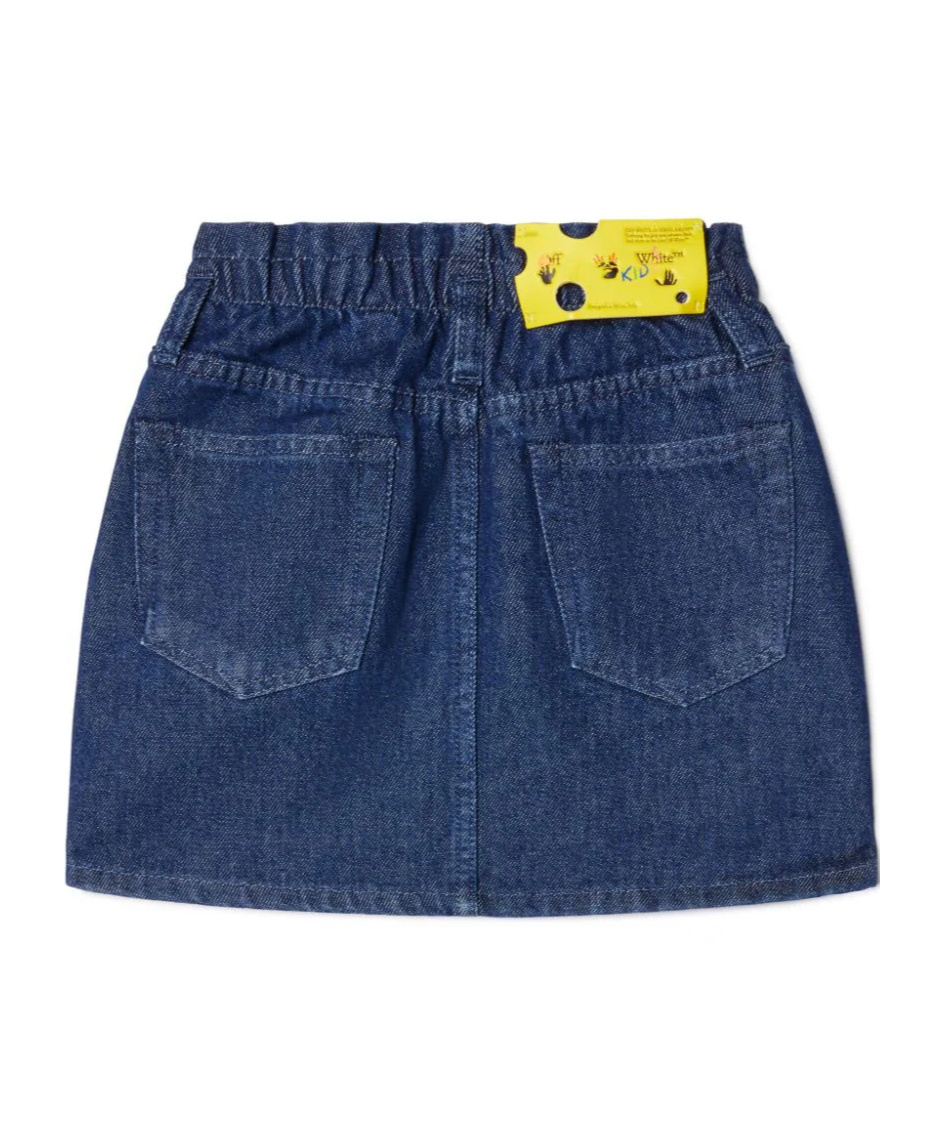 Off-white Girl's Off Stamp Plain Denim Skirt In Blue