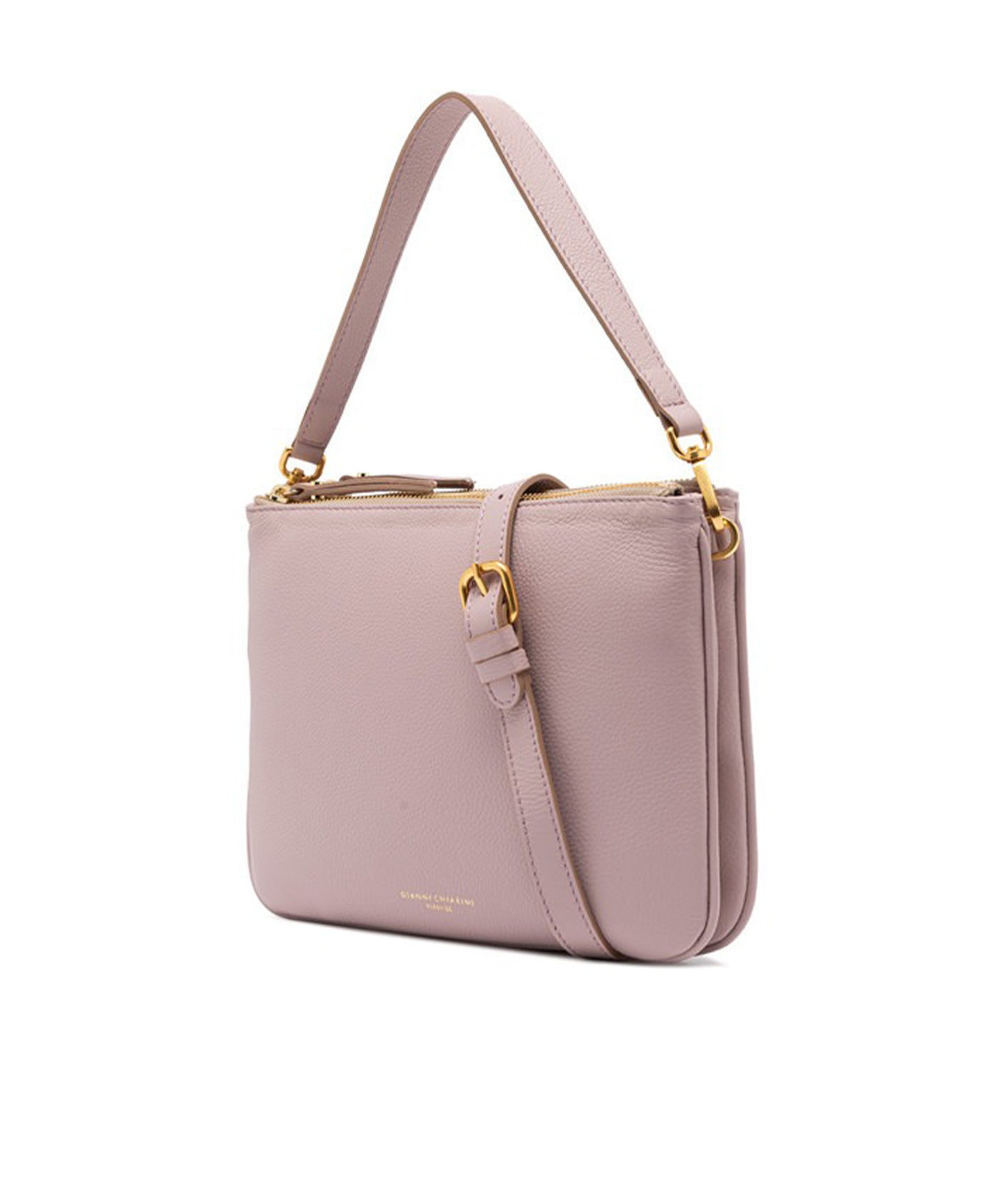 Gianni Chiarini Frida Pink Shoulder Bag In Matte Leather In Nude