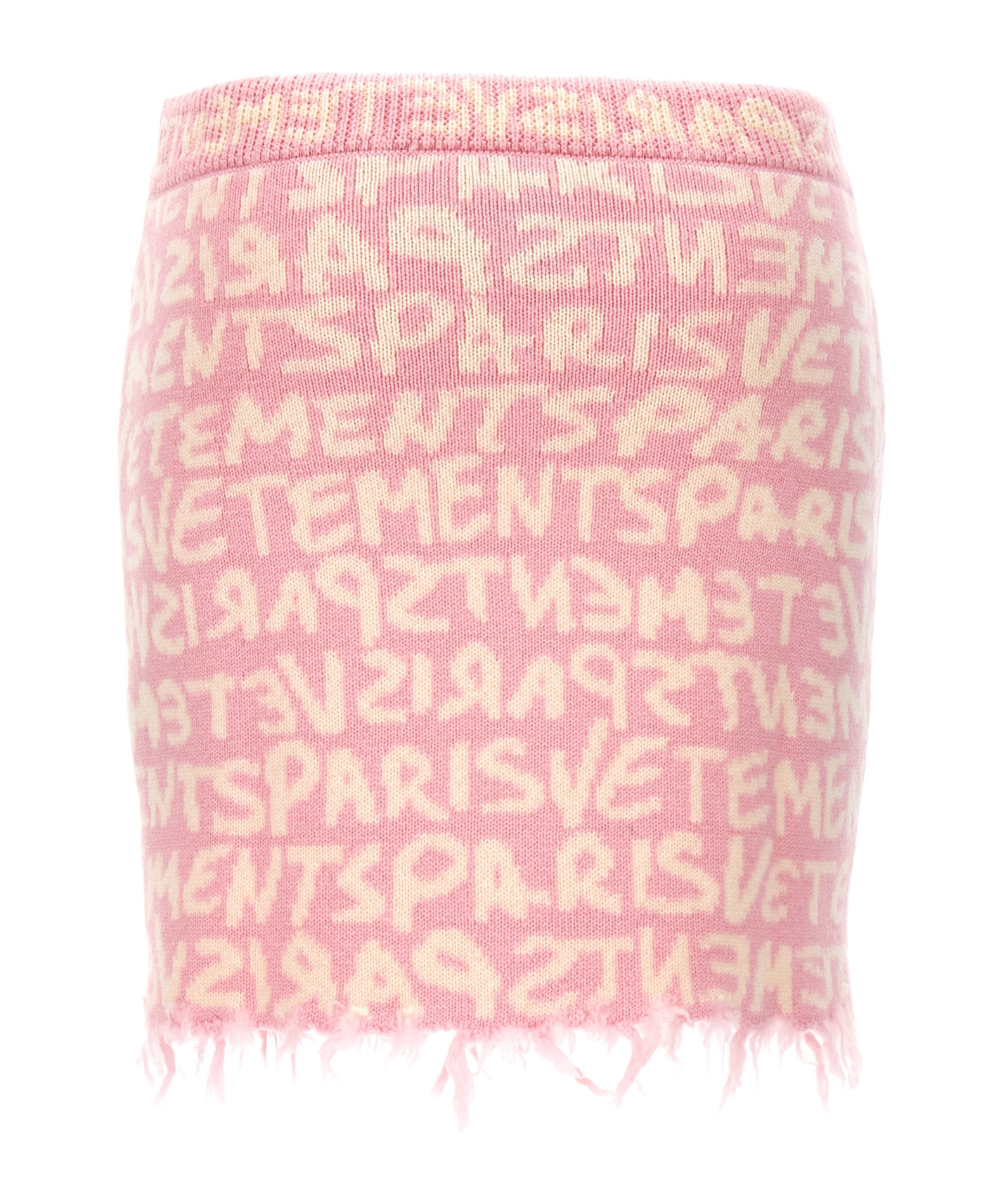 Shop Vetements Monogram-jacquard Merino Miniskirt In Pink