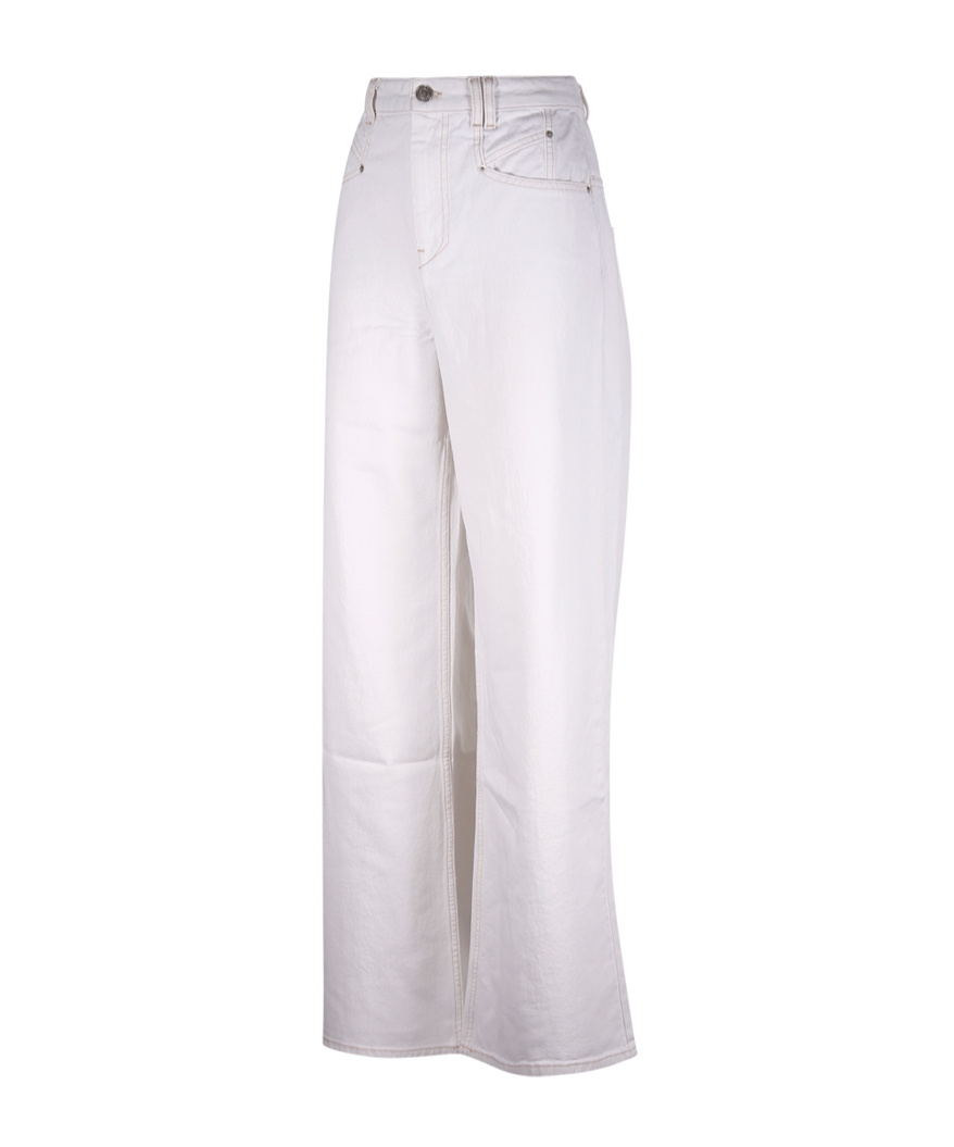 Isabel Marant Étoile Gz Lemon Wide-leg High-rise Trousers In White
