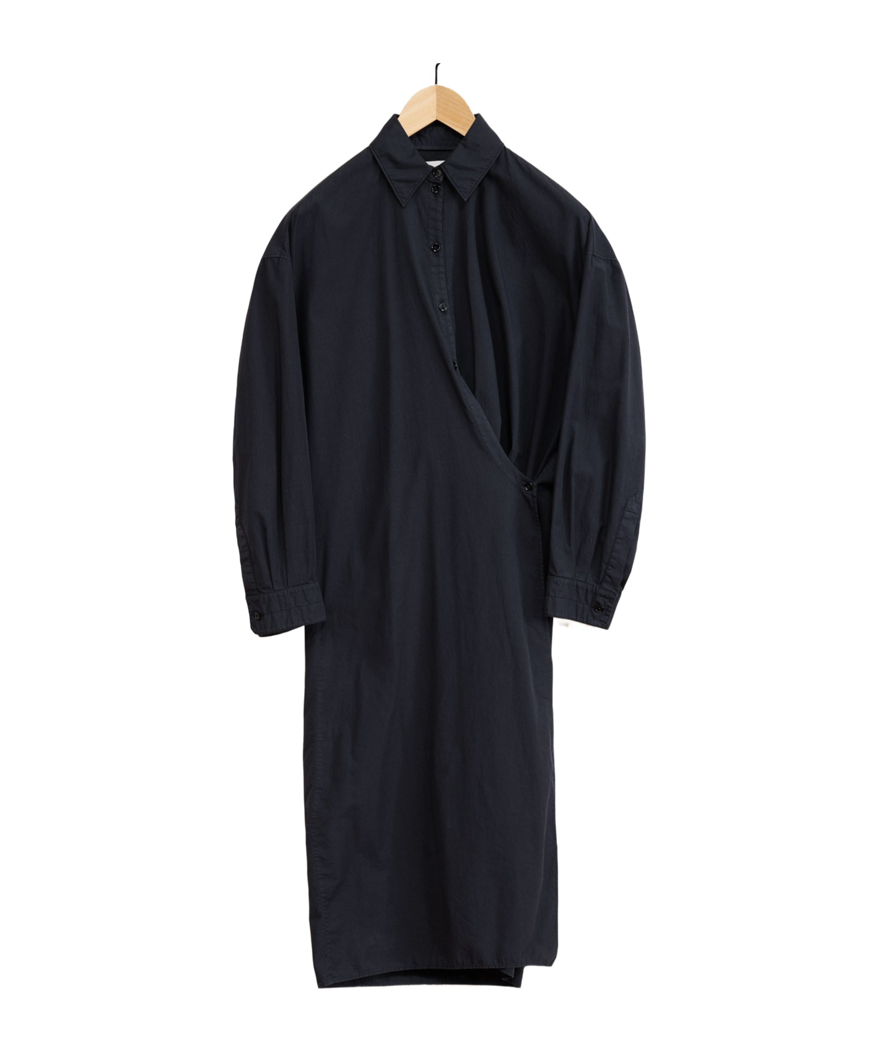 Shop Lemaire Straight-collar Twisted Midi Dress In Black