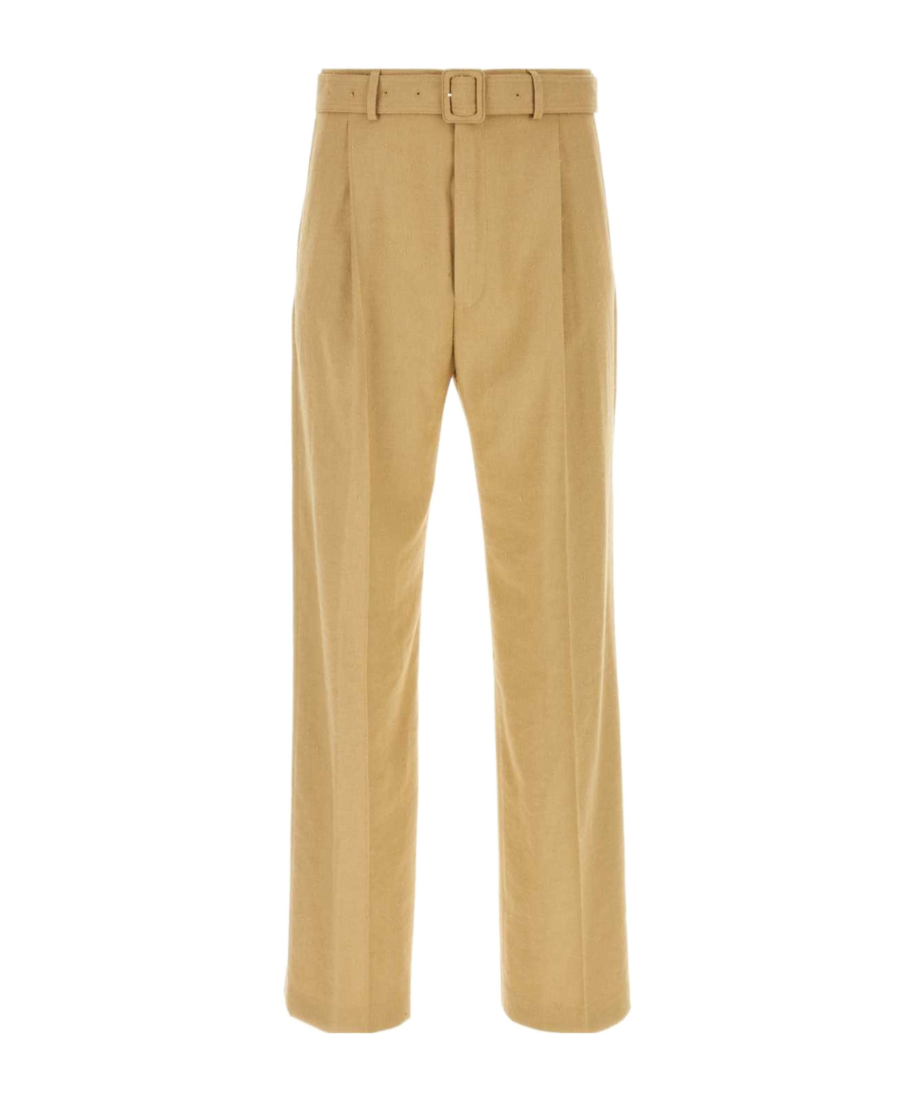 Dries Van Noten Camel Viscose Blend Pant In Nude