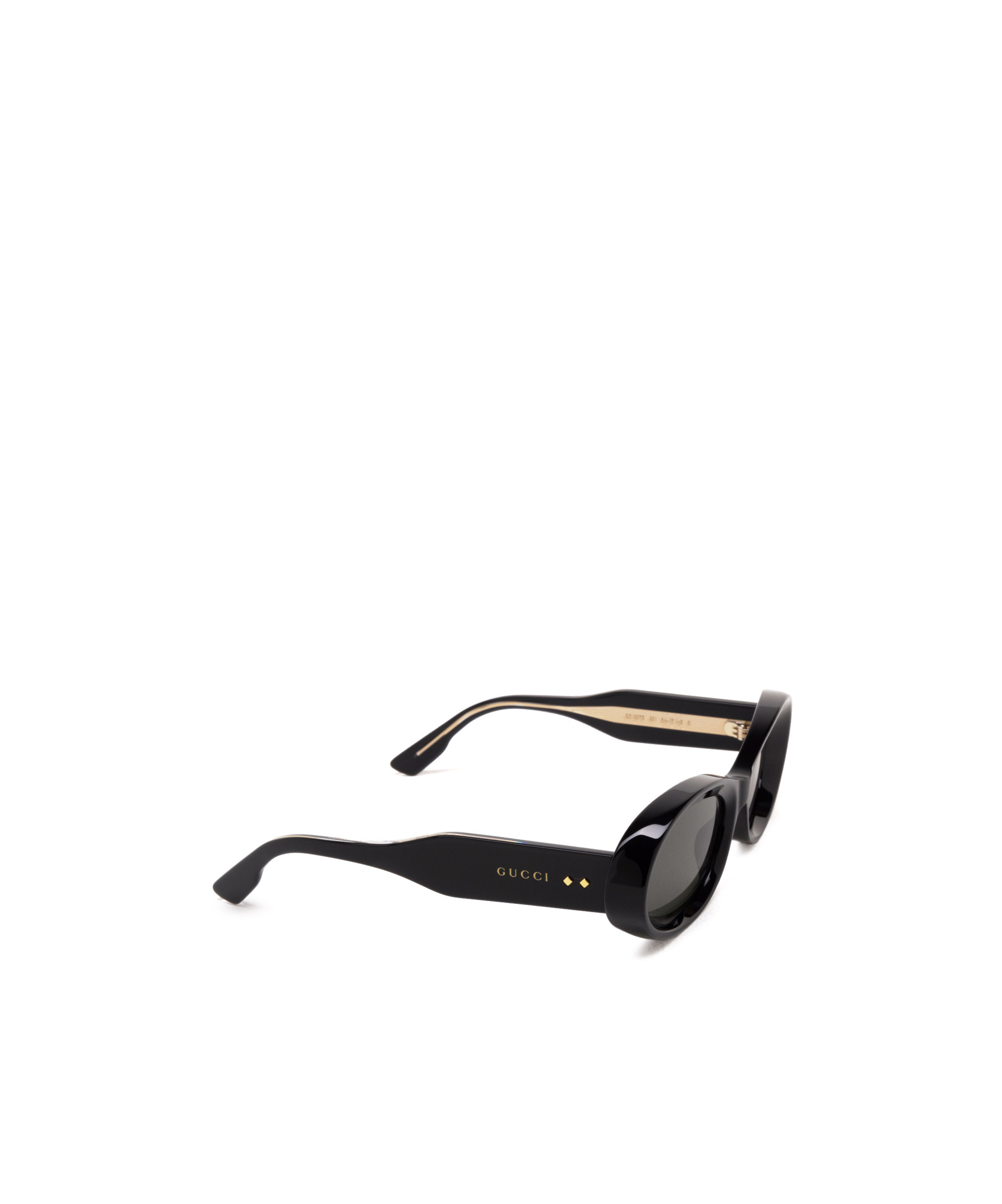 Gucci Logo-debossed Oval-frame Sunglasses In Black