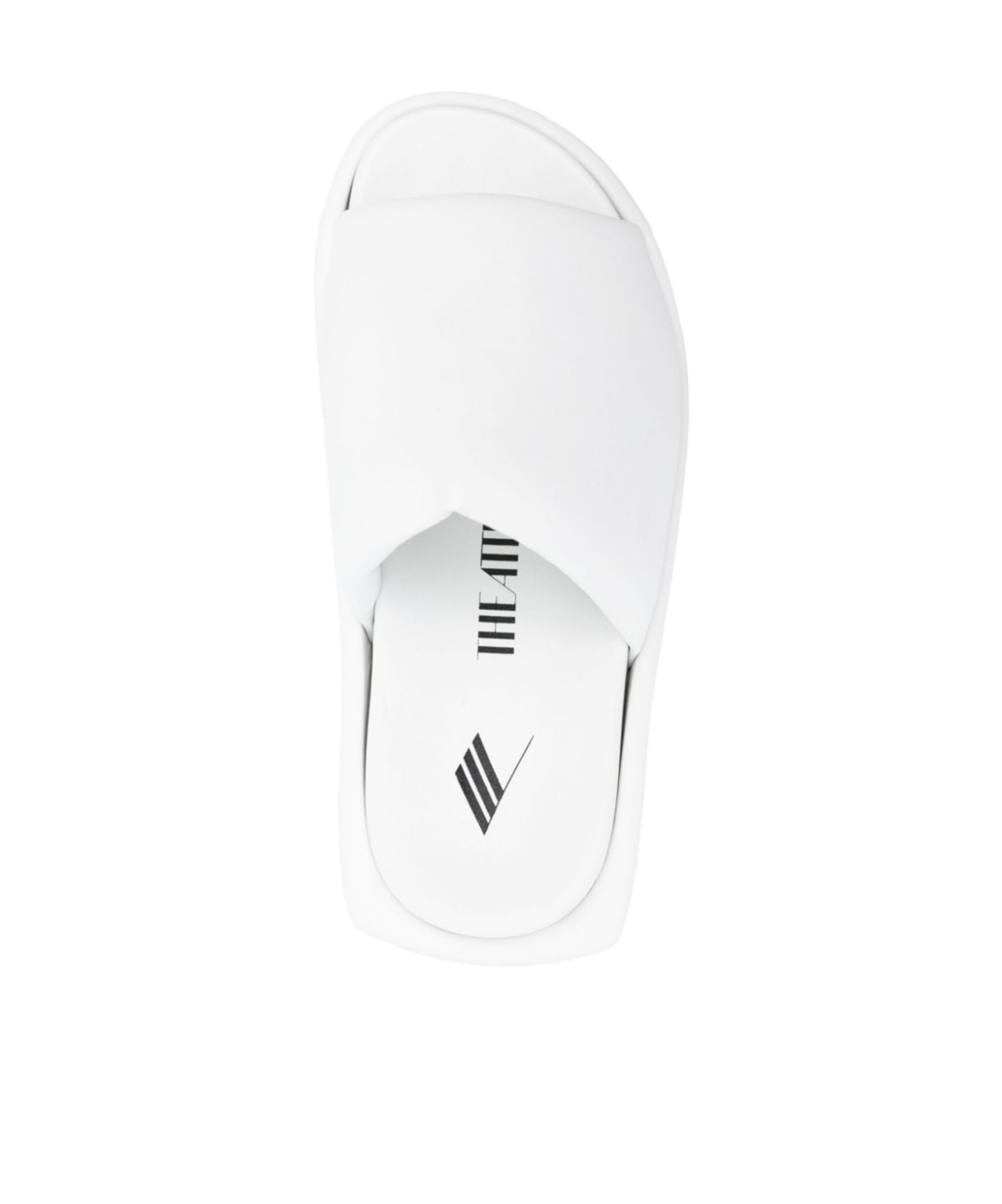 Attico Mia Leather Flatform Slides In White