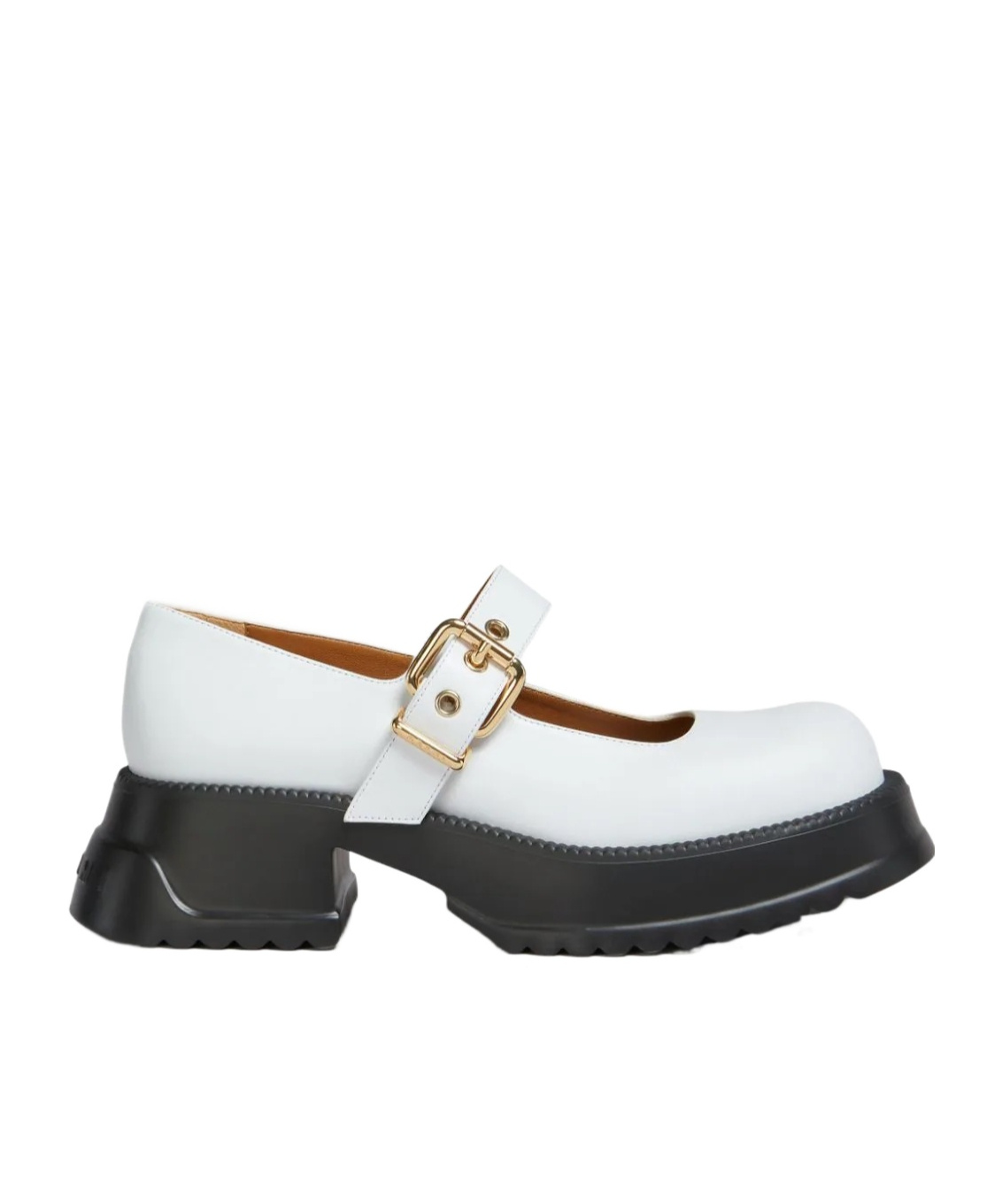 Marni 20mm Mary Jane Leather Shoes In White
