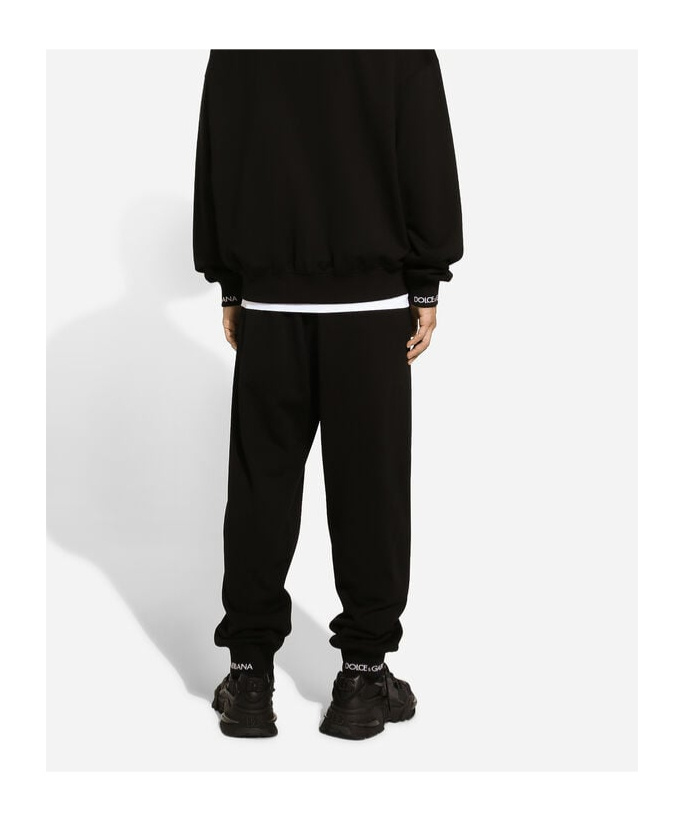 Dolce & Gabbana Logo-waistband Drawstring Track Pants In Black