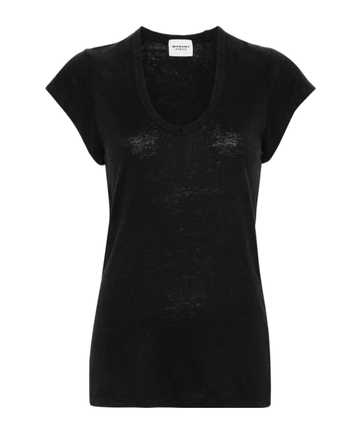 Shop Isabel Marant Étoile Zankou Linen T-shirt In Black