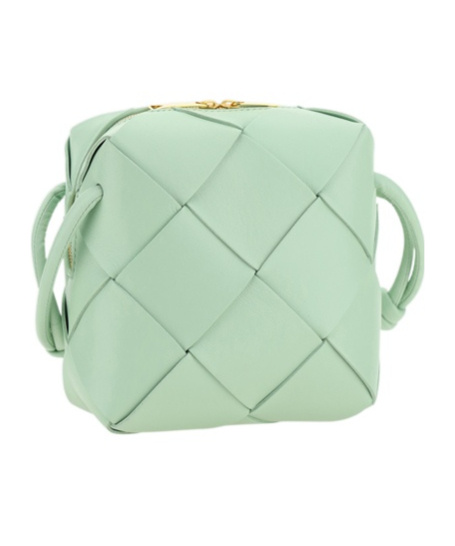 Bottega Veneta Mini Cassette Leather Camera Bag In Green