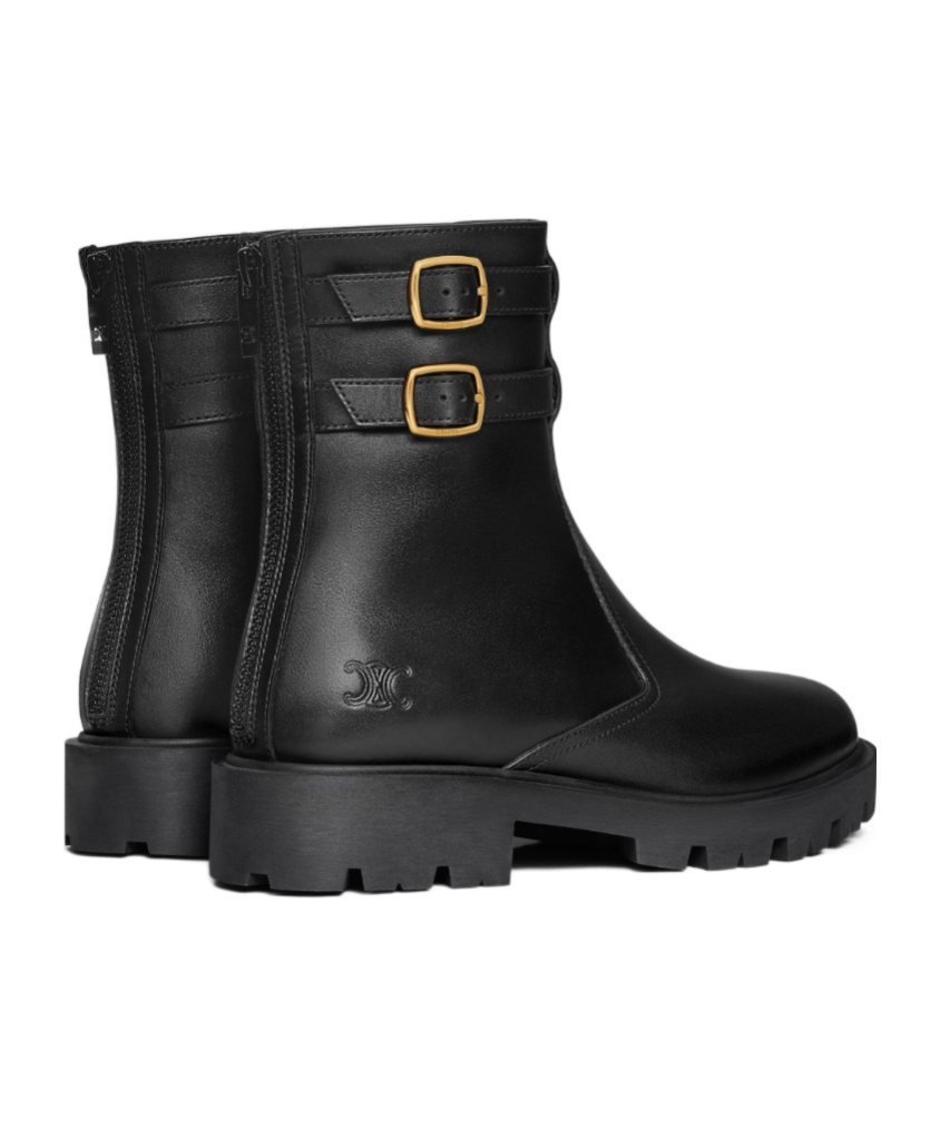 Celine Margaret Clasp Boots In Black