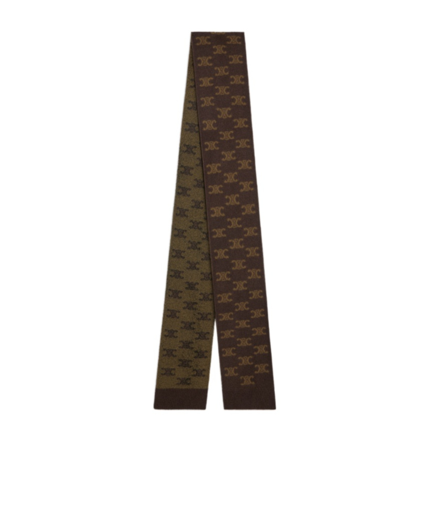 Celine Interwoven Alphabet Scarf In Brown