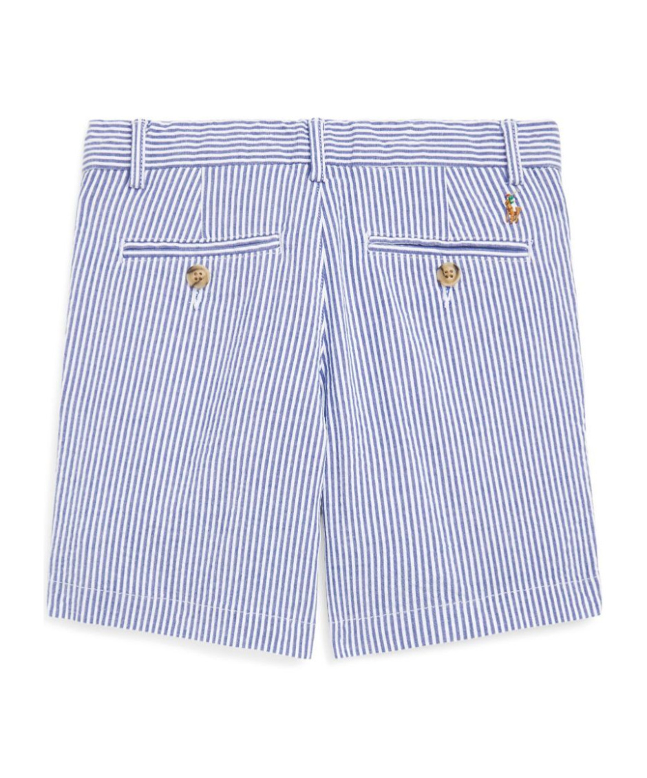 Polo Ralph Lauren Boys Blue Stripe Skinny Fit Shorts In Blue
