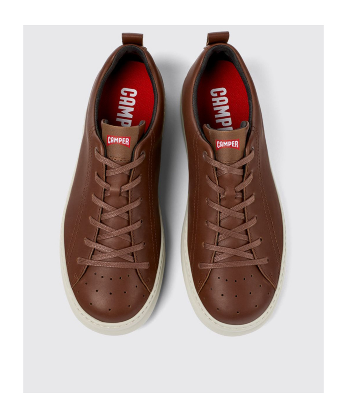 Camper Runner Four Round-toe Leather Sneakers In Brown