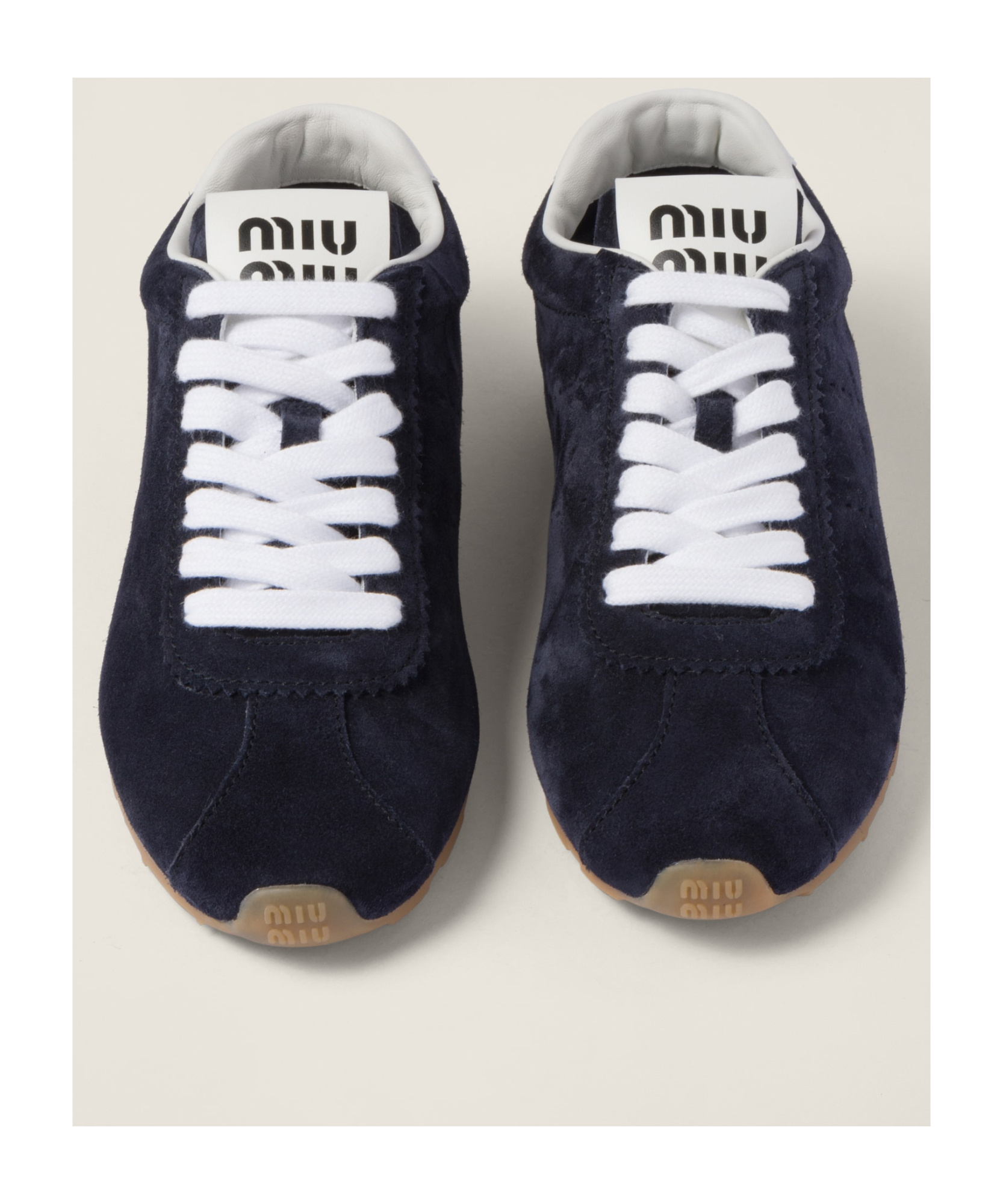 Miu Miu Fabric And Suede Sneakers With Contrast Sole