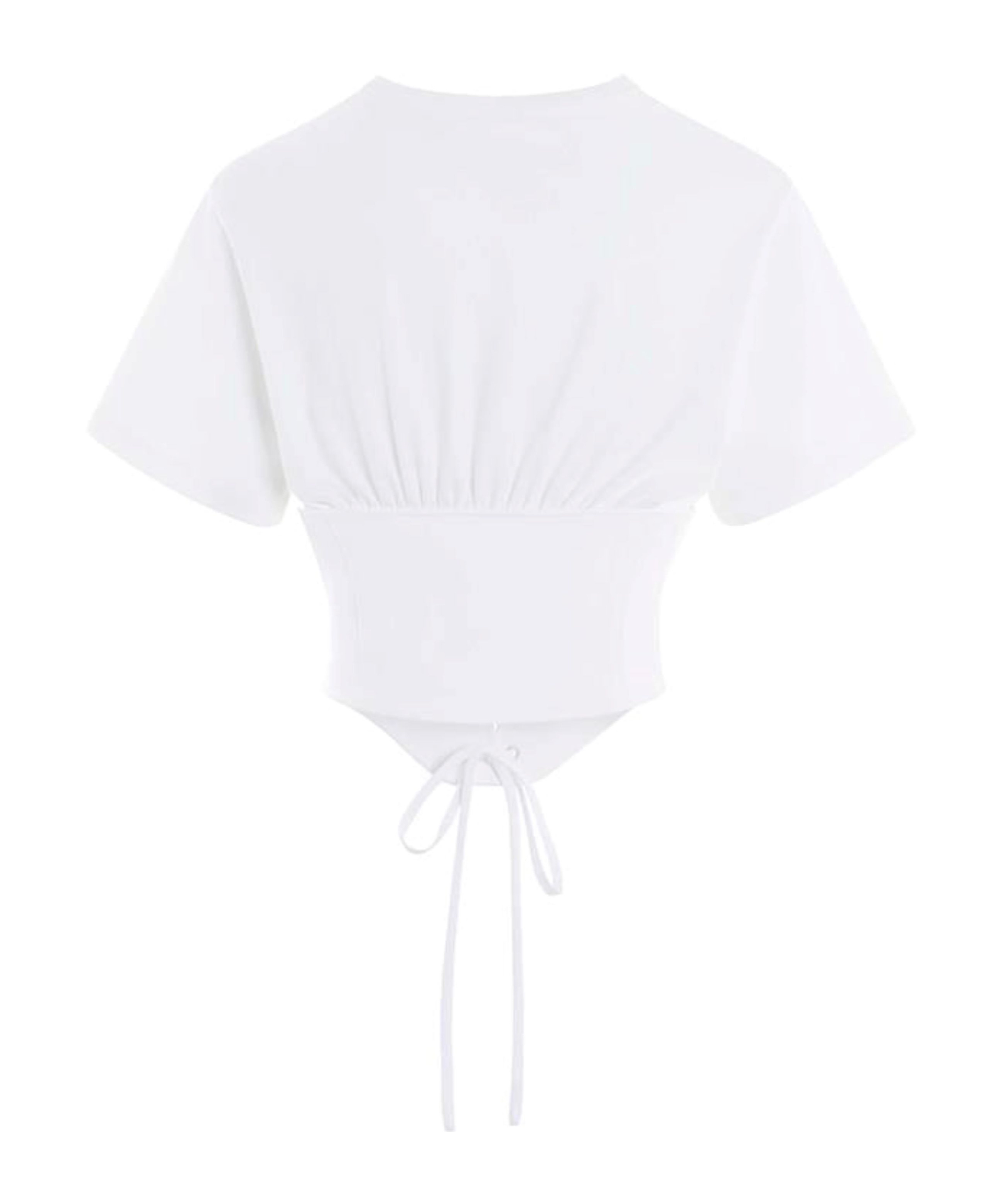 Mugler Women's White Corseted T-shirt For Ss24 In White