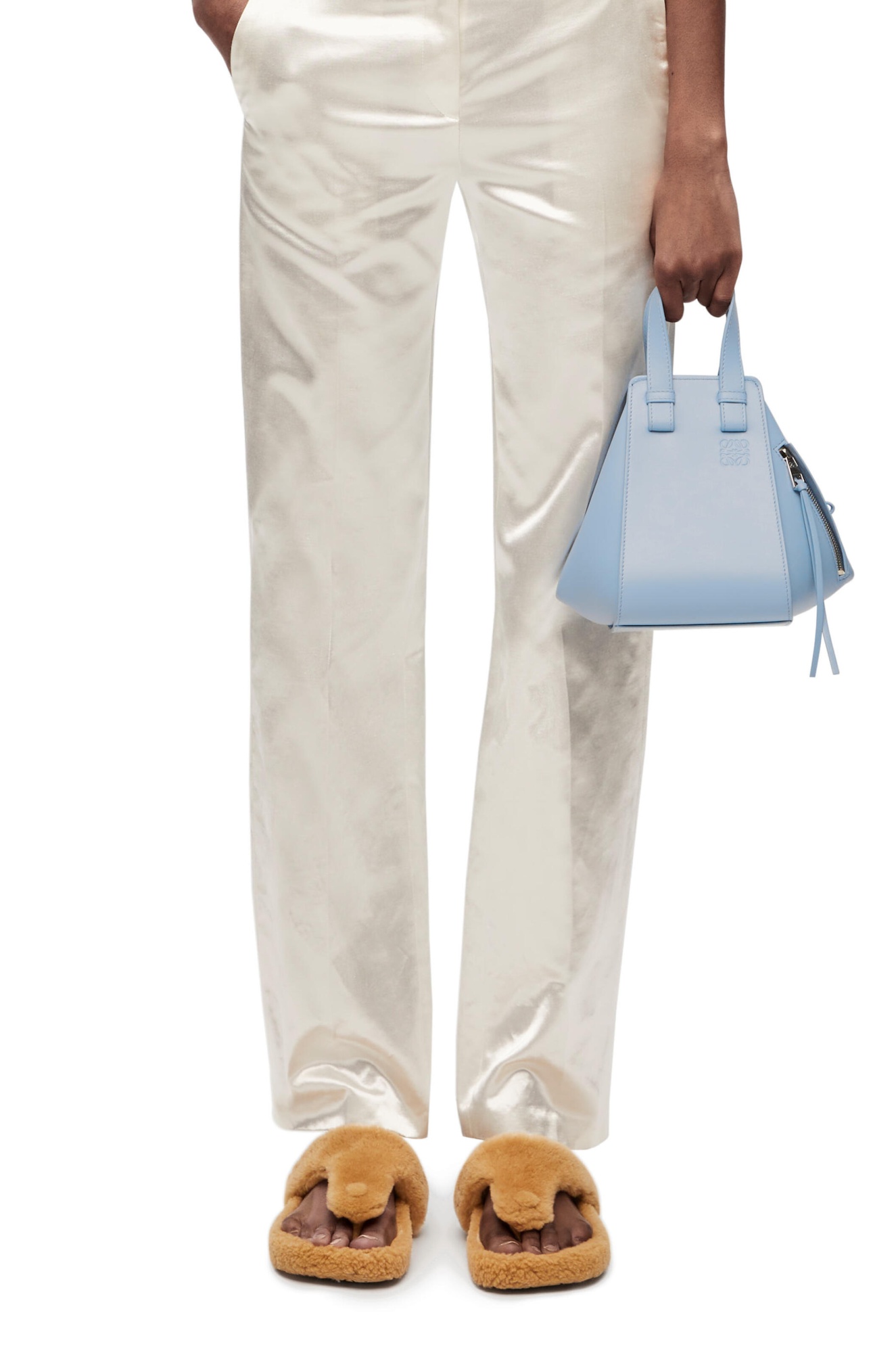 Loewe Hammock Leather Crossbody Bag In Blue