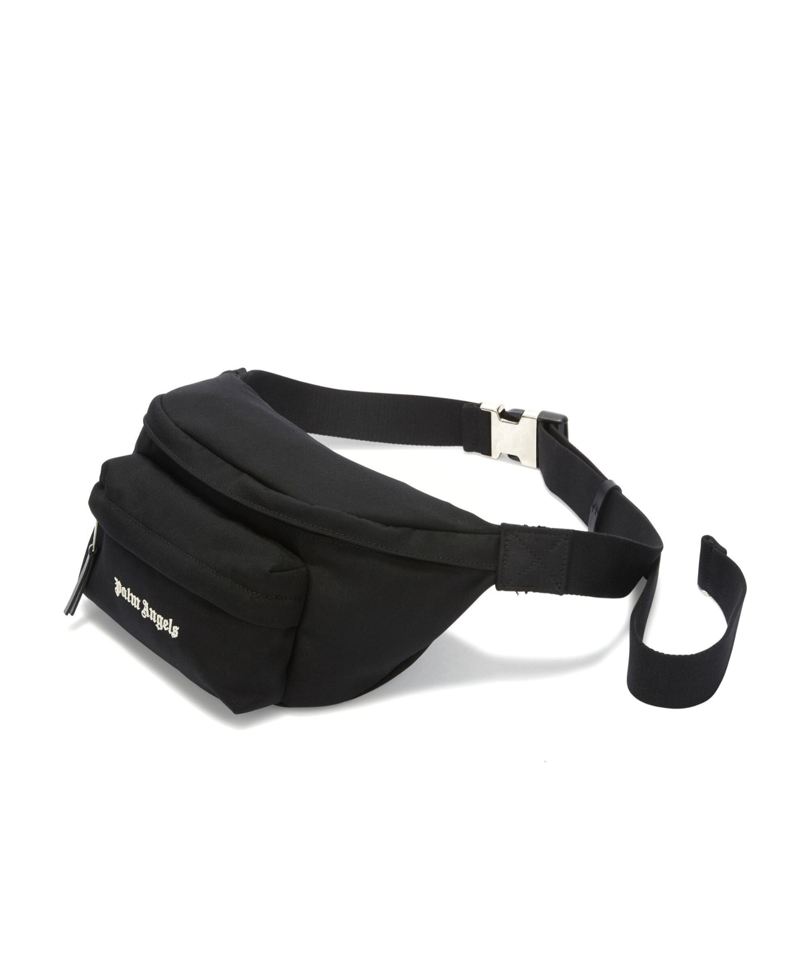 Palm Angels Cordura Logo-printed Zipped Belt Bag In Black