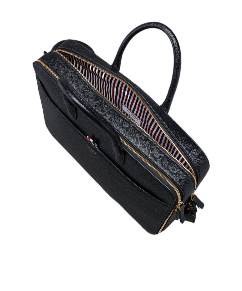 Thom Browne Grosgrain-loop Tote Bag In Black