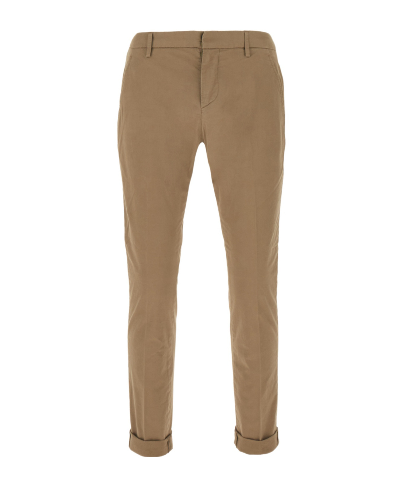 Dondup Cotton Chino Pants With Stretch And Pockets In Brown