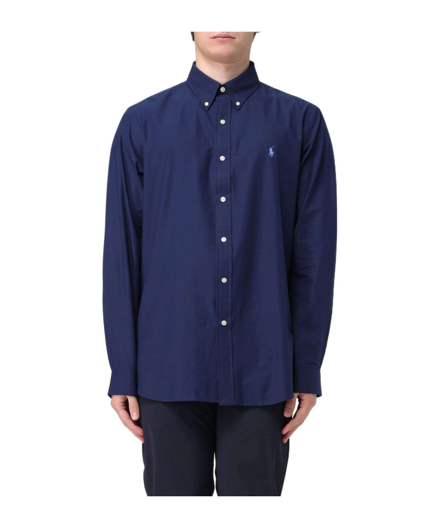 Shop Polo Ralph Lauren Polo Pony Cotton Shirt In Blue