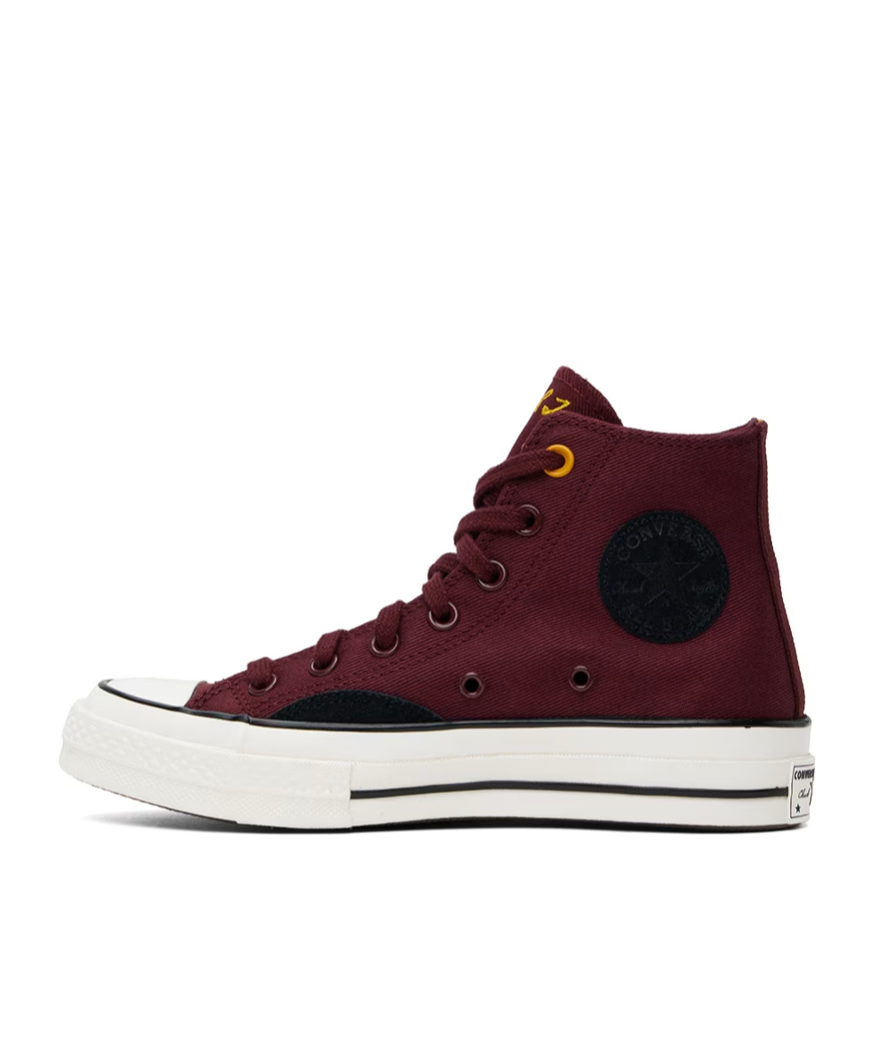 Converse Logo Embroidered High Upper Board Shoes In Brown