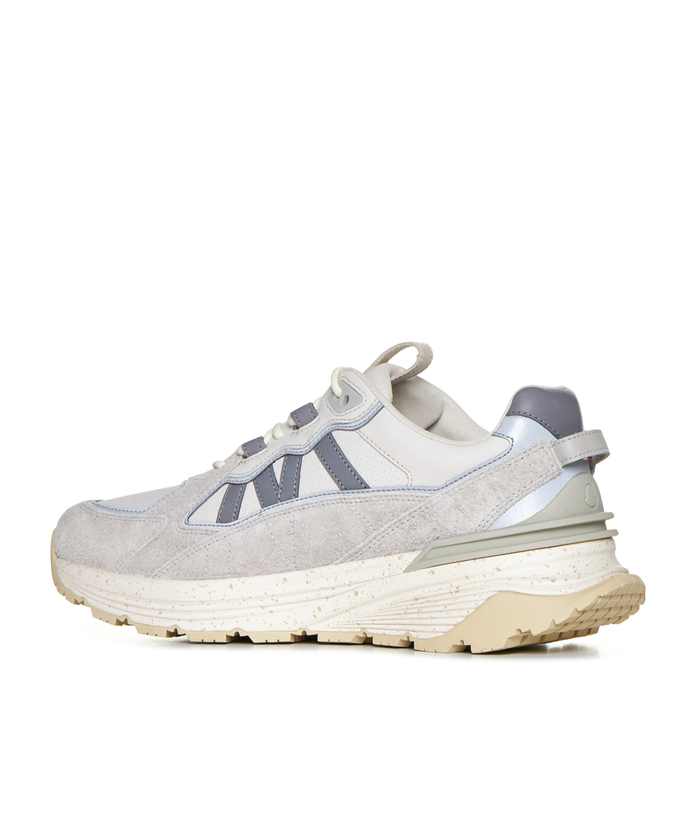 Moncler Panelled Lace-up Sneakers In White