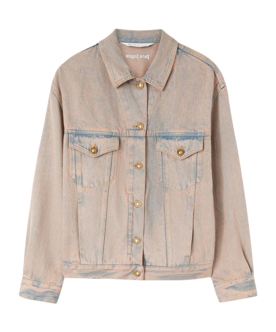 Palm Angels Overdye-wash Denim Jacket In Nude