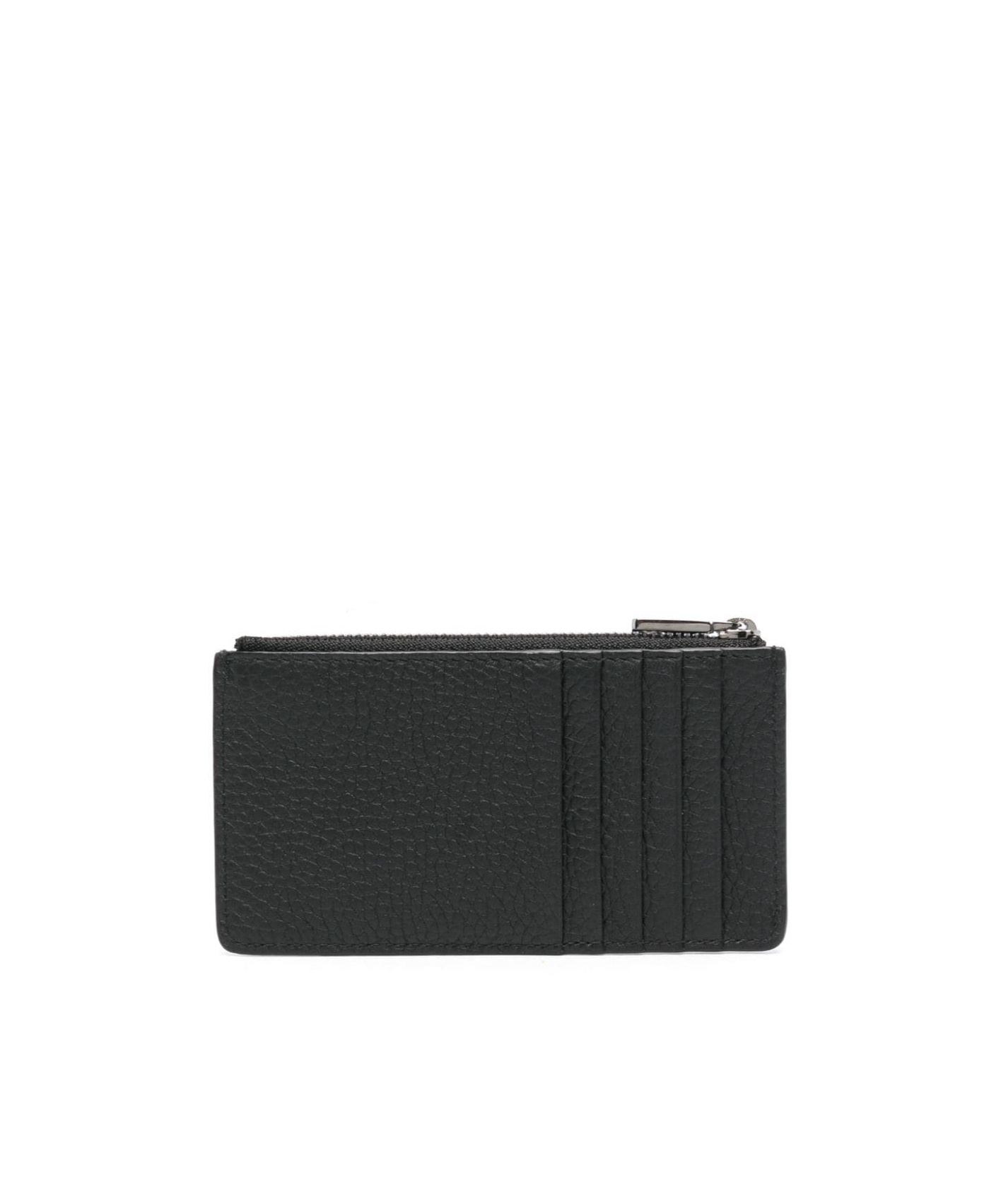 Dolce & Gabbana 3d-effect Logo Leather Cardholder In Black