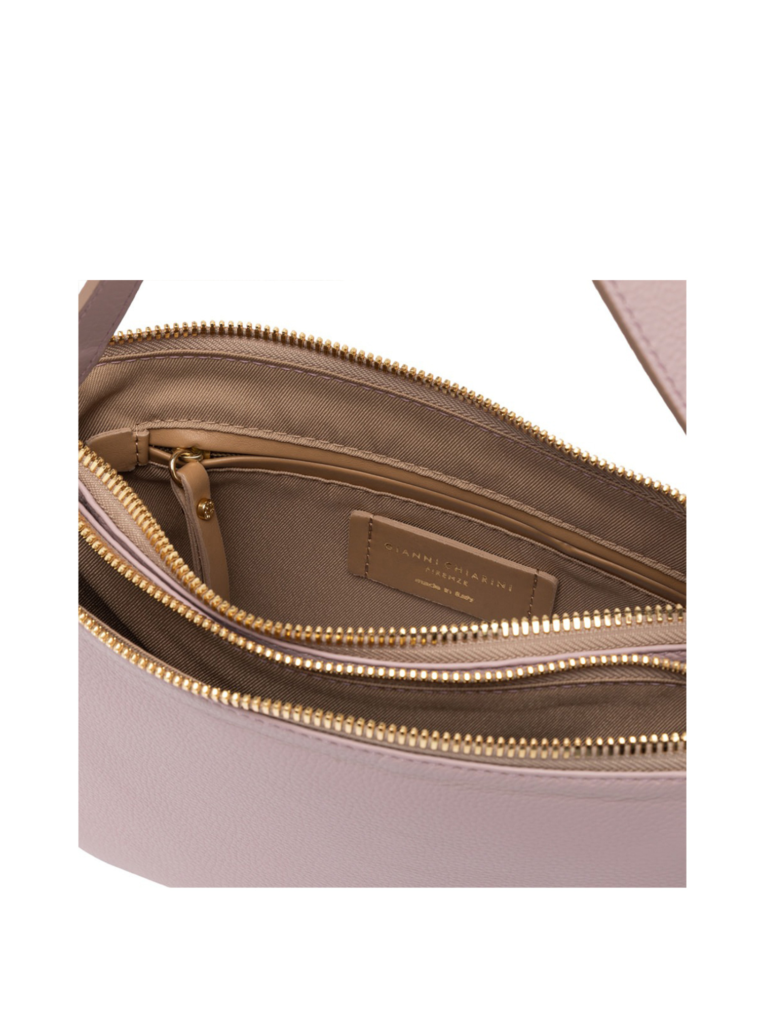 Gianni Chiarini Frida Pink Shoulder Bag In Matte Leather In Nude