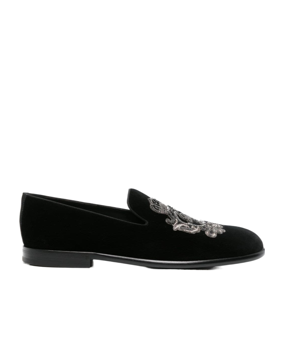 Dolce & Gabbana Velvet Loafer In Black