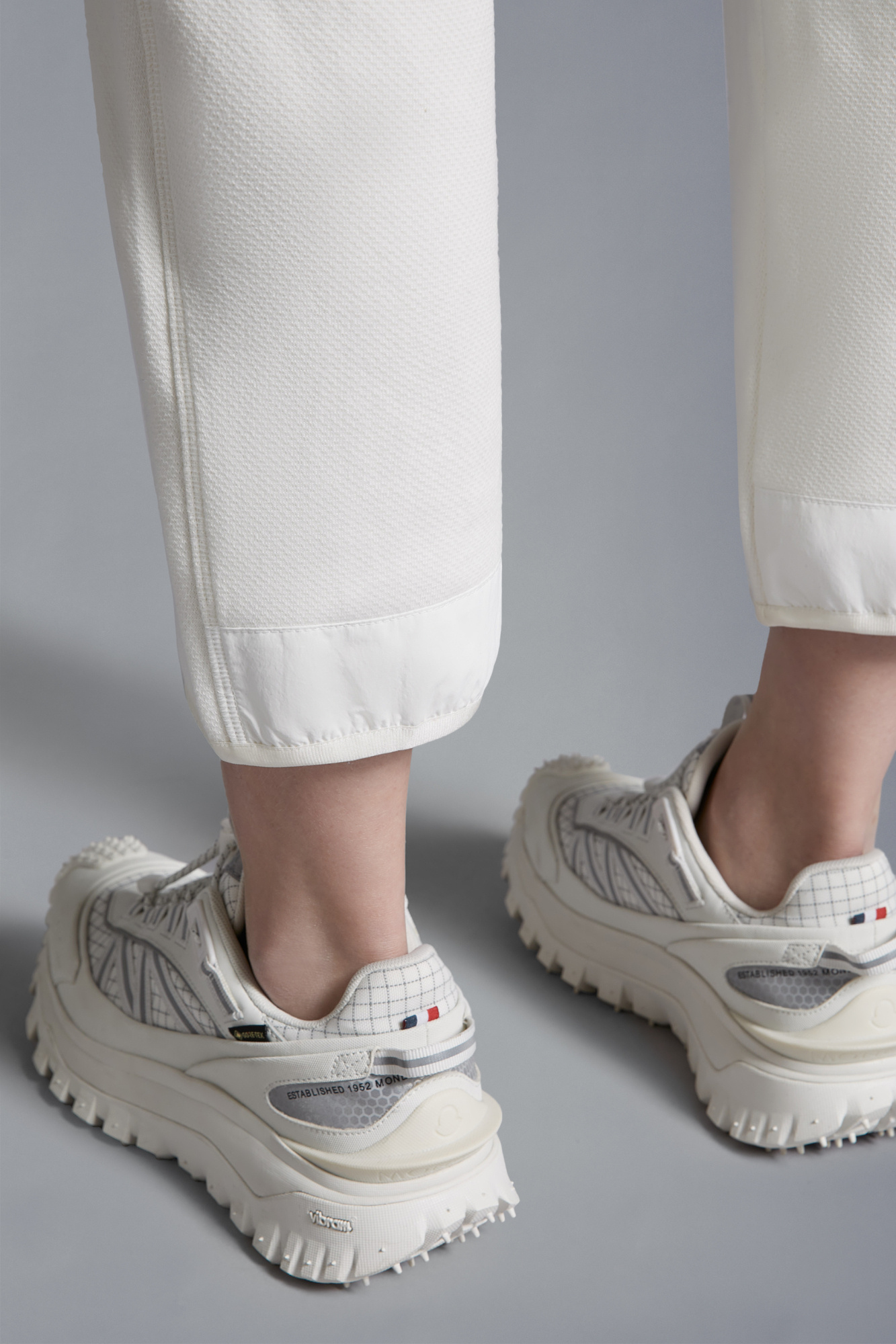 Shop Moncler Contrasting-panels Track Pants In White