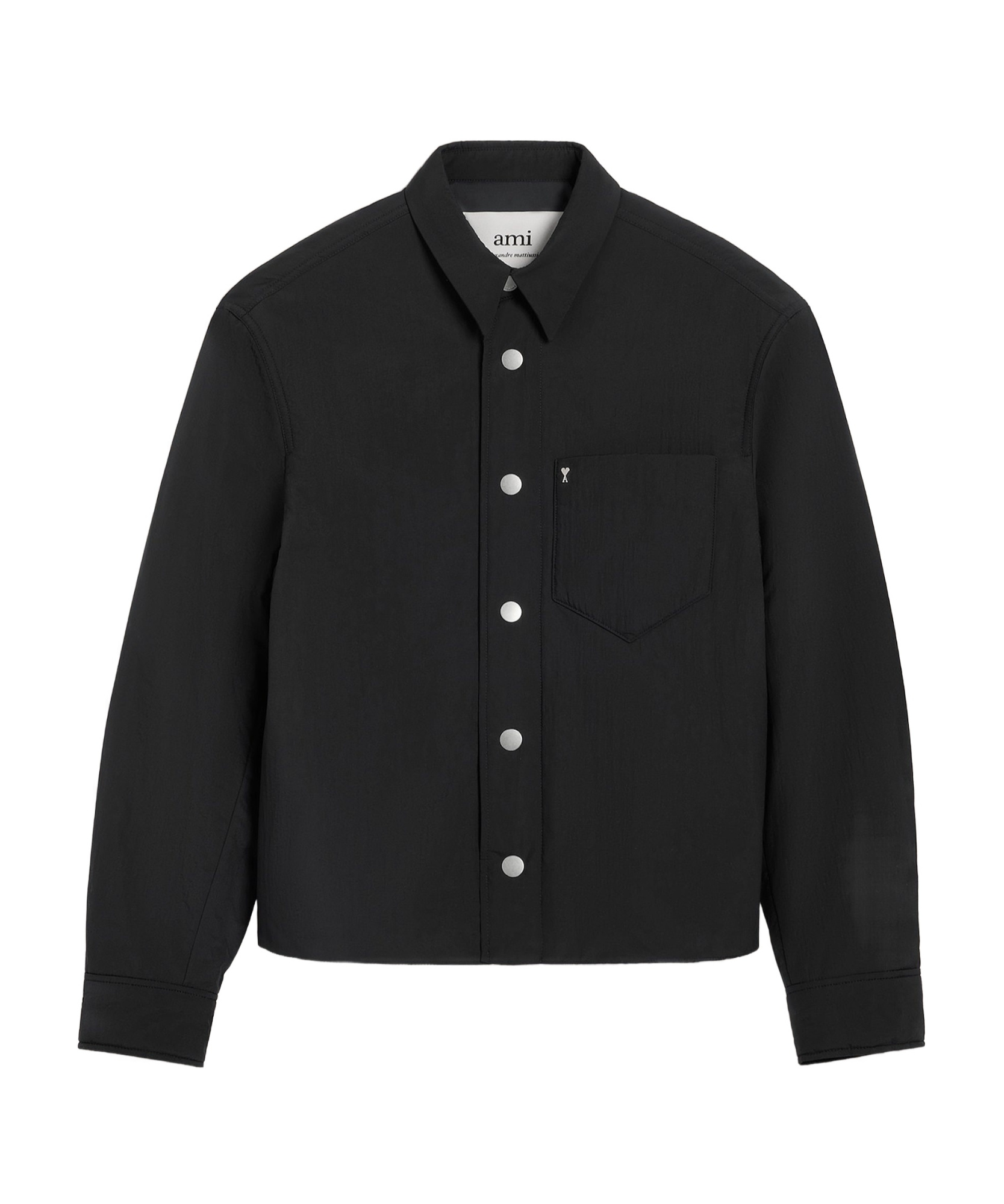Ami Alexandre Mattiussi Padded Ami De Coeur Overshirt Black For Men In Black