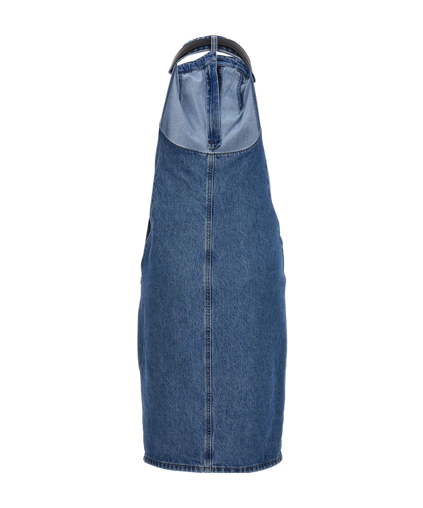 Coperni Waist Belt Halter Neck Midi Dress In Blue