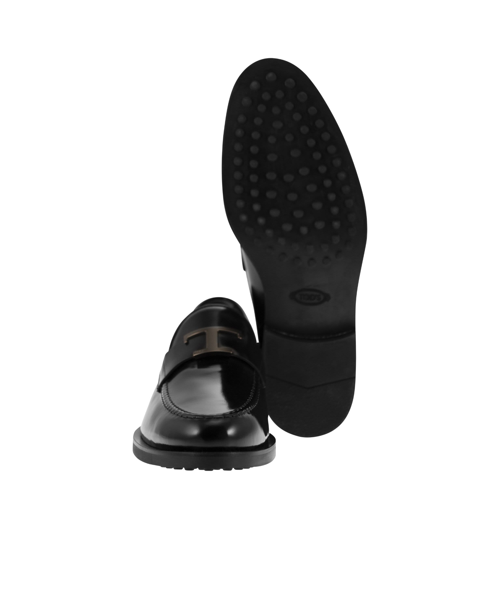 Tod's Smooth Leather Moccasin Loafers With Subtle Stitching In Black