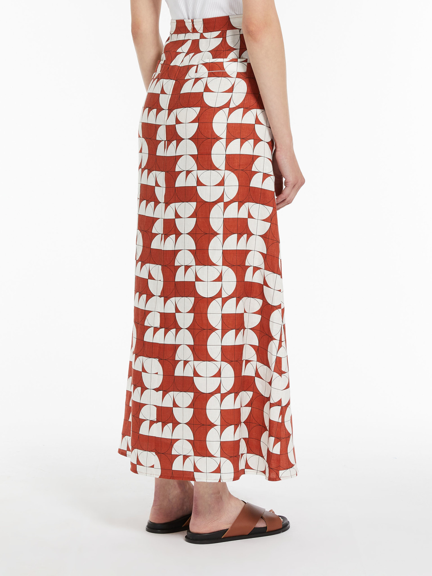 Max Mara Full-body Pattern Printed Skirt In White
