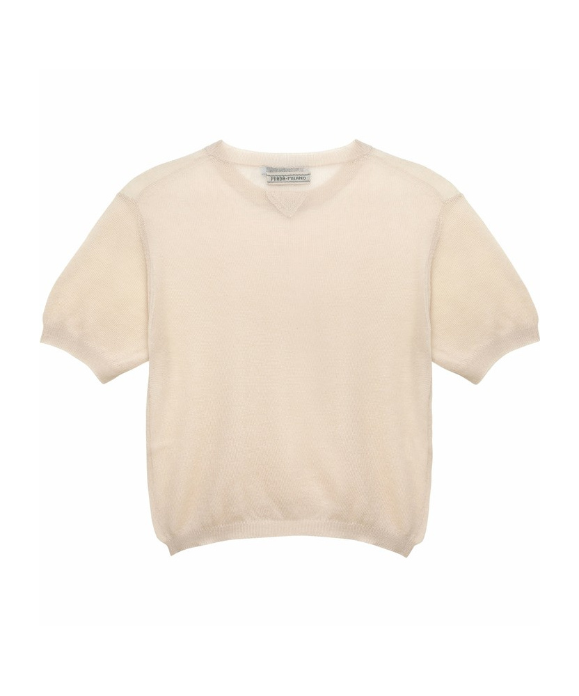 Prada Layered Cashmere Jumper In Nude
