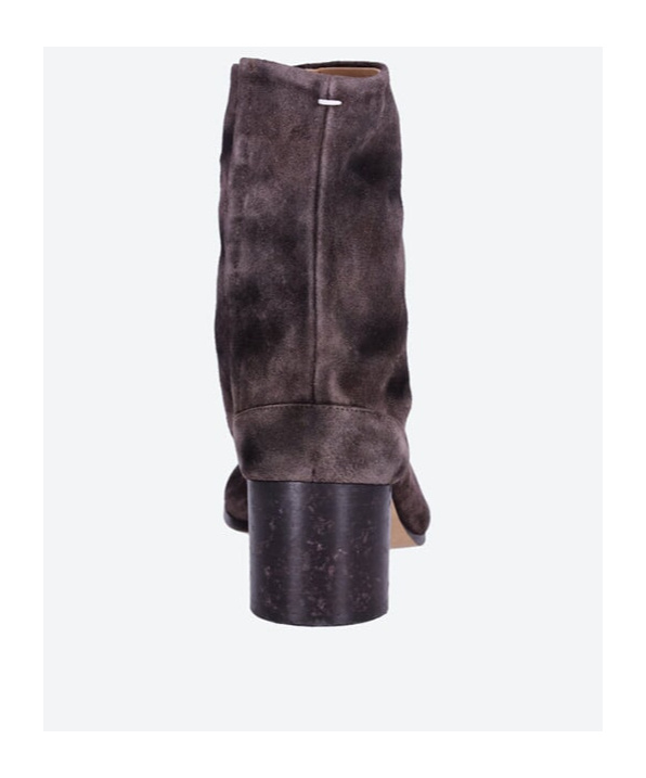 Maison Margiela Ankle Block Heel Round Toe Boots In Black