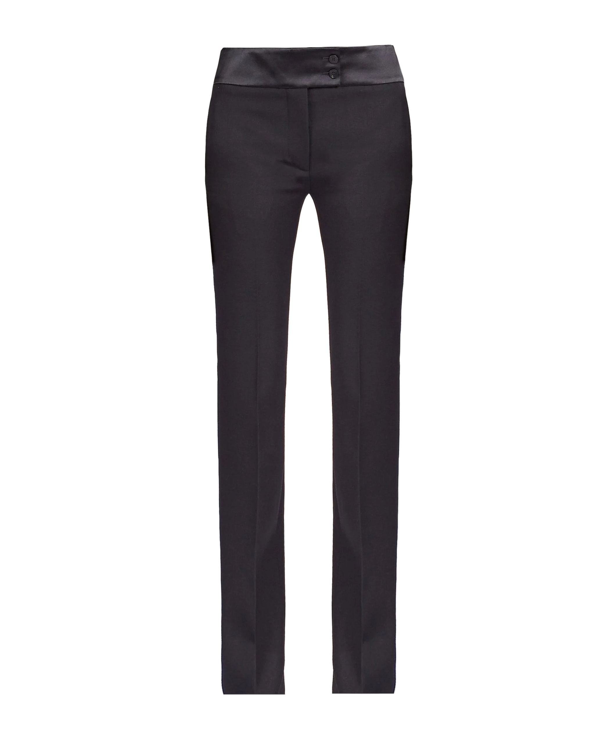 Shop Ferragamo Front Crease Shearing Casual Trousers In Black