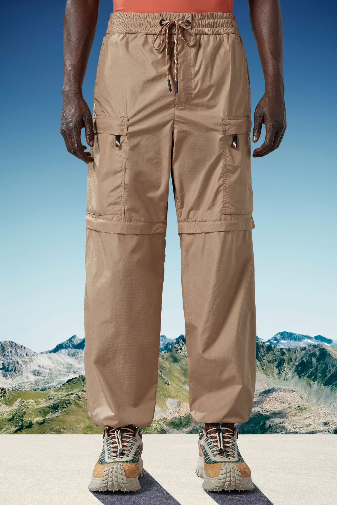 Moncler Grenoble Drawstring Cargo Pants In Brown