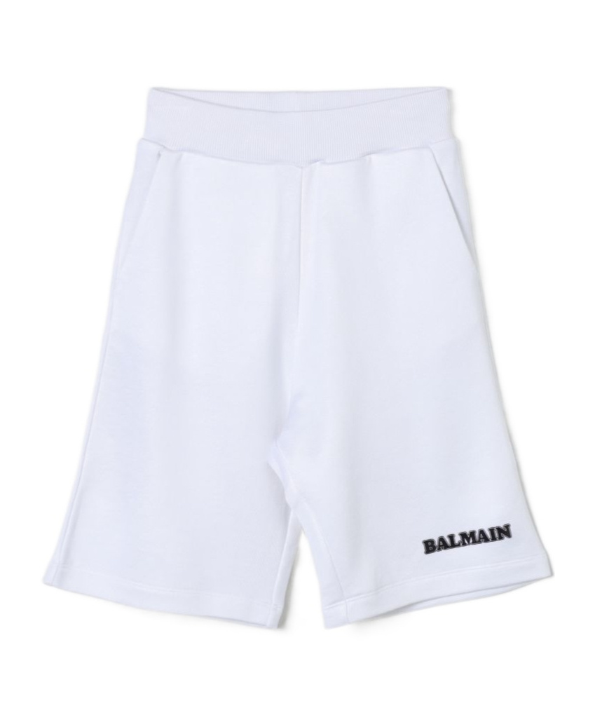 Balmain Logo-print Jersey Shorts In White